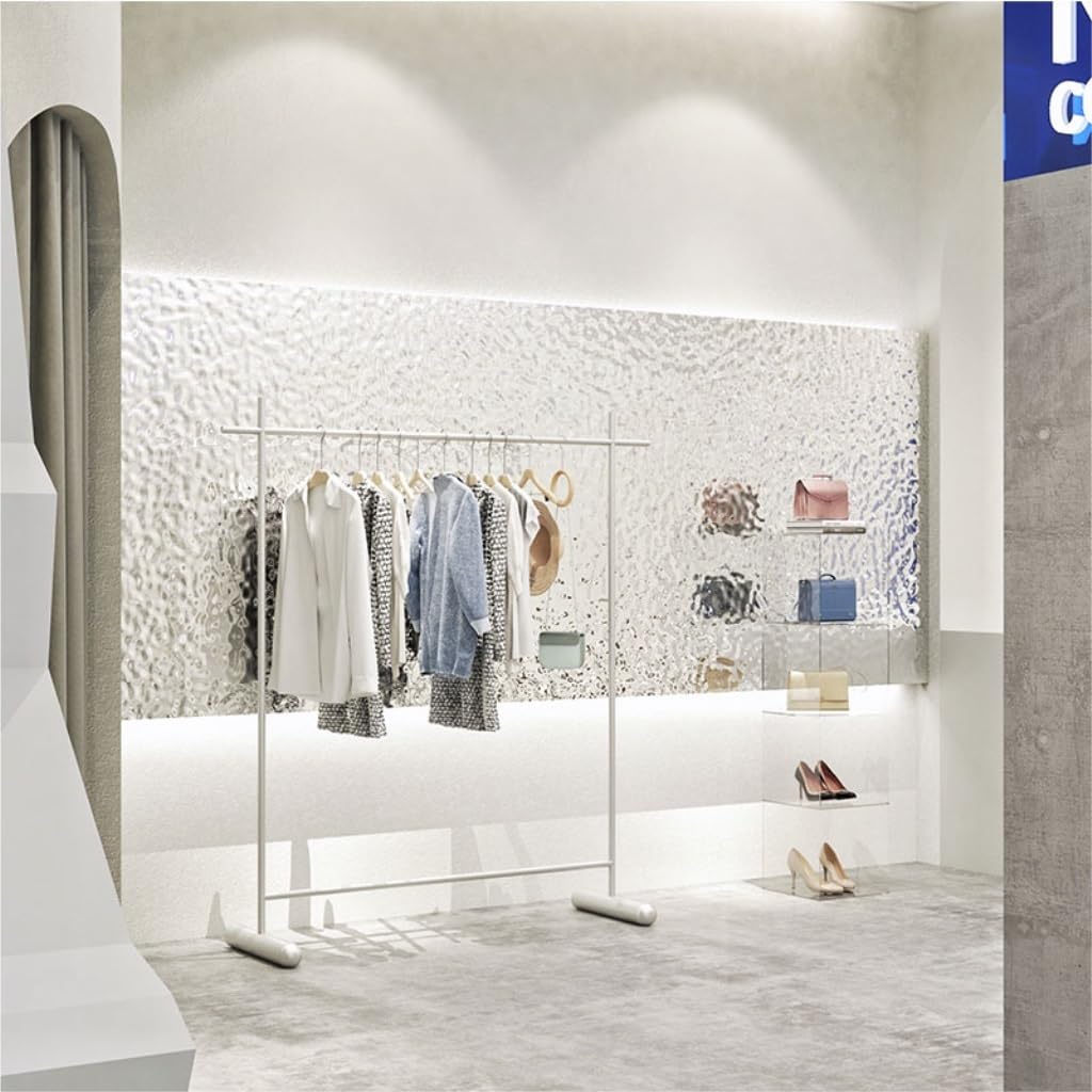 Goldenes Kinder-Kleidungsregal, bodenstehend, Metall, C-Regal, Regal für Bekleidungsgeschäft