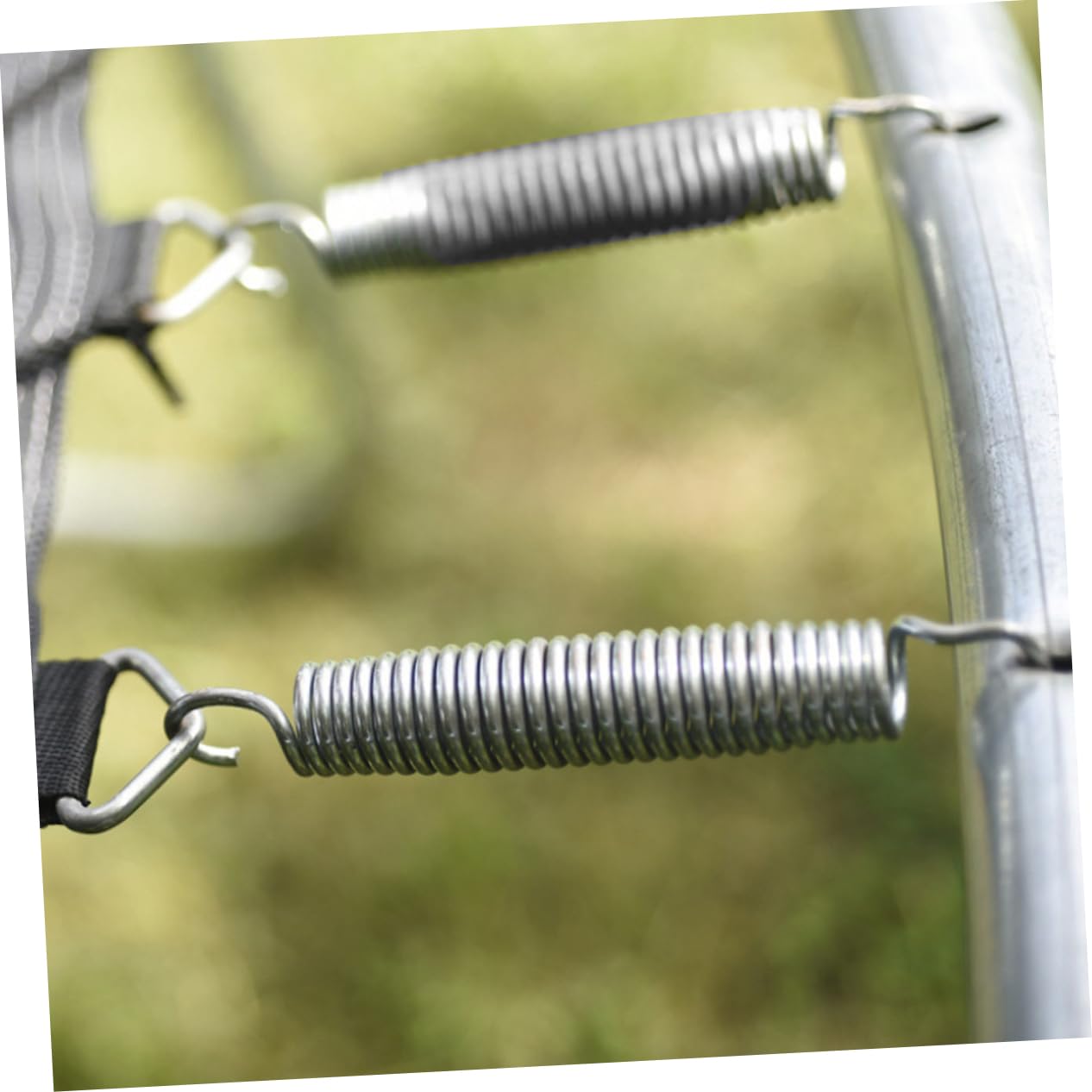 Sosoport 10 Stück Trampolinfedern aus Verzinktem Stahldraht, Silber | Ersatzteil für Große Outdoor Modelle und Kleiner Trampoline, Korrosionsbeständig, mit Sicherheitskappen und Abdeckungen
