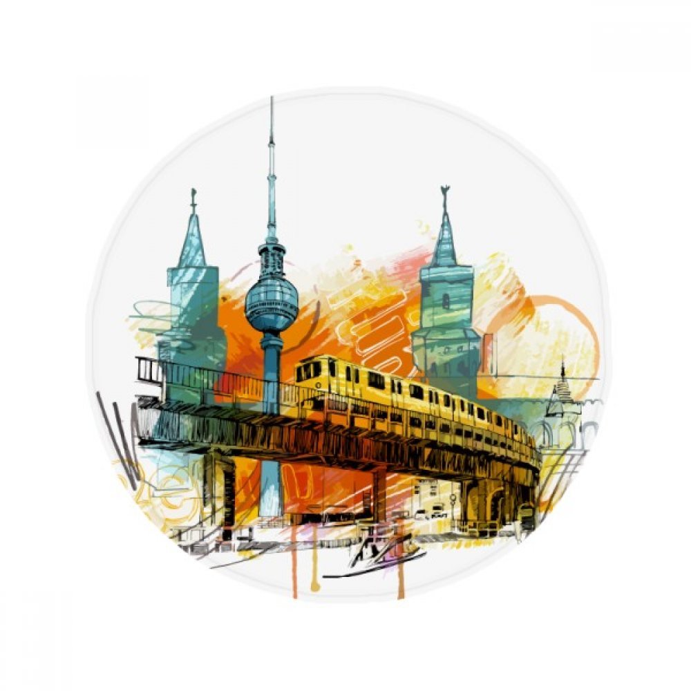 Tapis de sol Tokyo Japan Rail antidérapant rond 50cm pour salon et cuisine