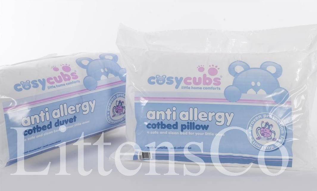 Cosy Cubs Cot Bed Duvet 4.5 Tog Anti Allergy Filling- 120 x 150 cm with Cot Bed Pillow