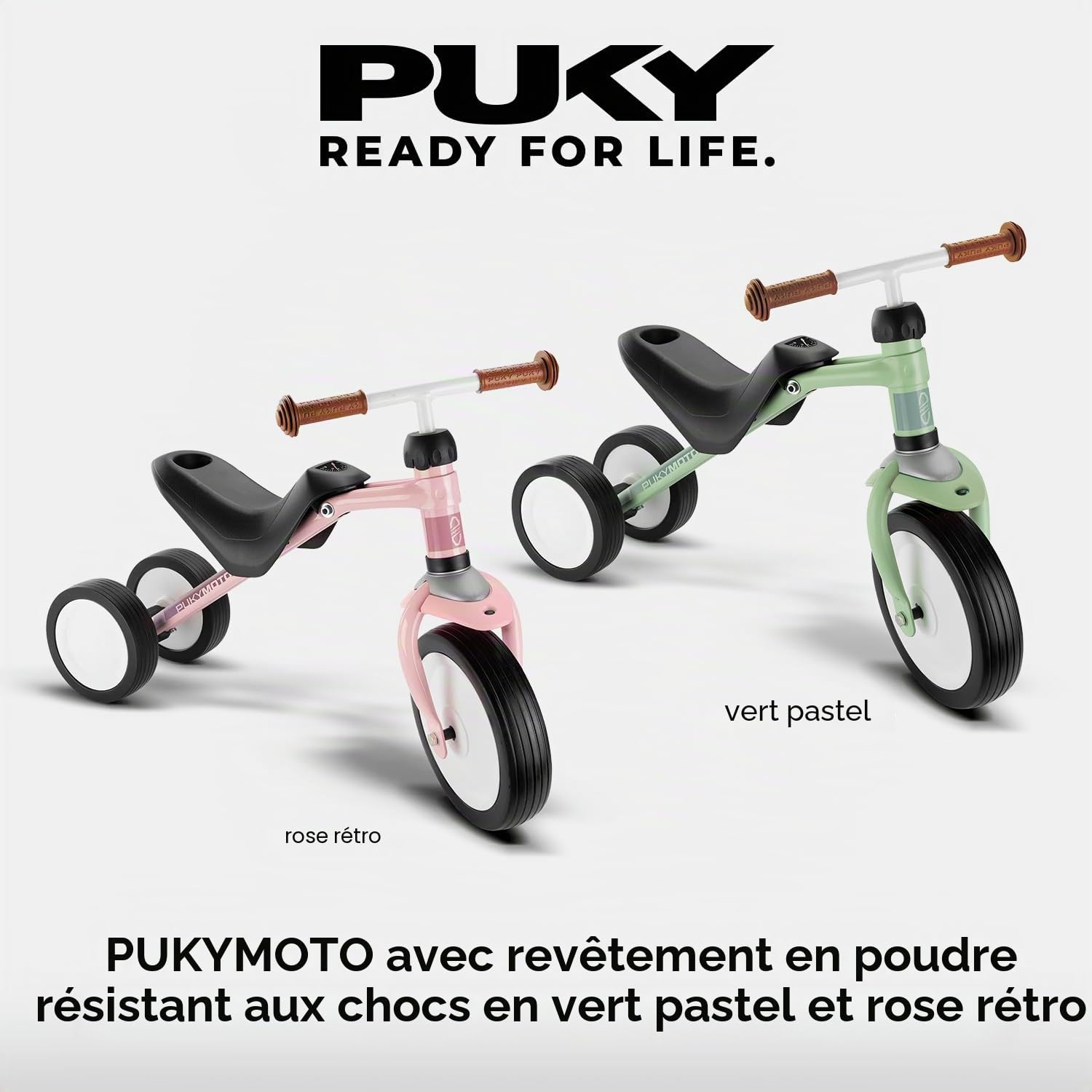 PUKY PUKYMOTO Vert | 2en1: Draisienne et Porteur | Trotteur dès 1,5 ans | Jouet sans pédales | Vélo enfant avec limitation de braquage | Véhicule enfants avec roues FLOAT pour intérieur/extérieur