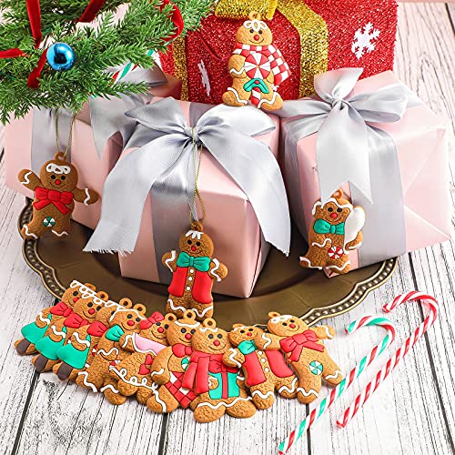 36 Pieces Gingerbread Man Christmas Ornament Gingerbread Hanging Christmas Decorations Hanging Christmas Tree Decorations And 12 Pieces Christmas Candy Canes Candy Christmas Tree Ornament For Xmas #TOP5