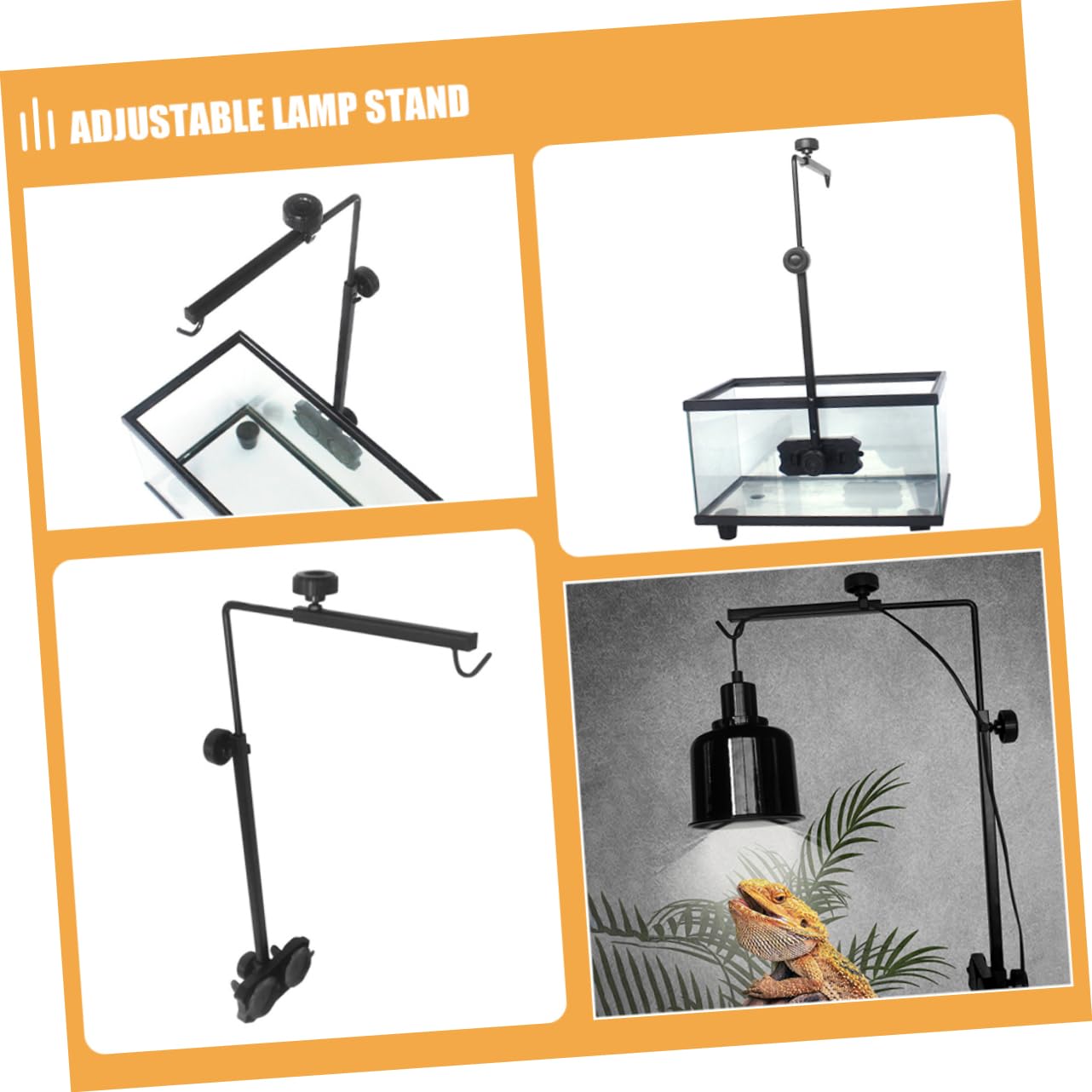 VANZACK Supporto Per Lampada Regolabile Per Rettili Accessorio Per Acquario Per Tartarughe Staffa Per Lampada Riscaldante Supporto Per Per Lucertole