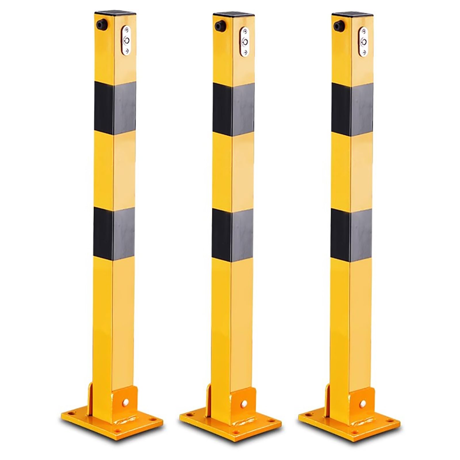 DUANHOZ Folding Parking Barrier - Durable Safety Bollard for Secure Driveway and Garage Space Protection
