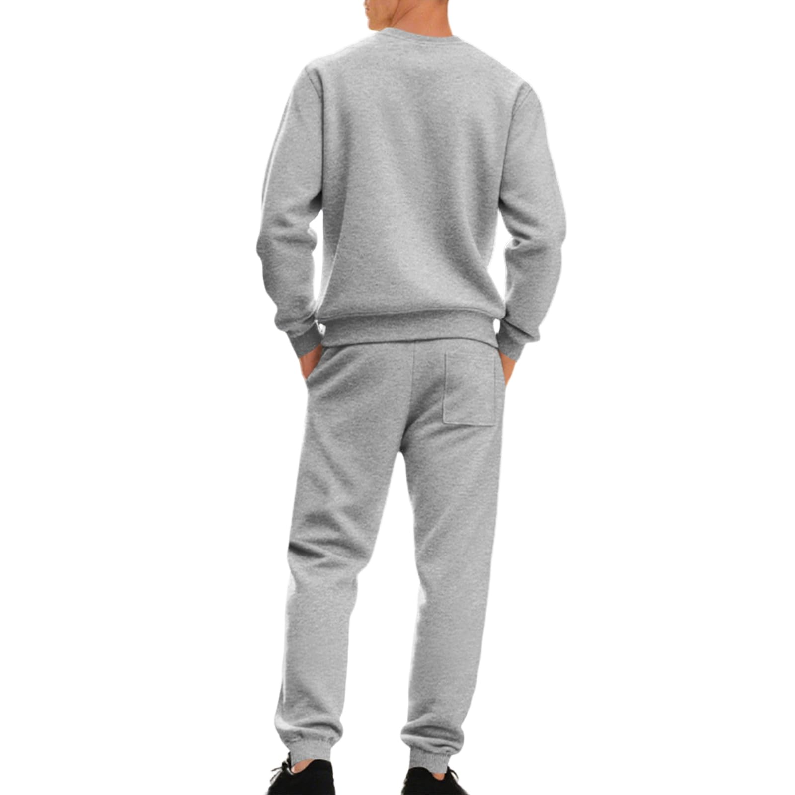 Tuta da uomo in due pezzi, per allenamenti e avventure all'aperto, antistrappo, top e pantaloni da allenamento da uomo, grigio, S