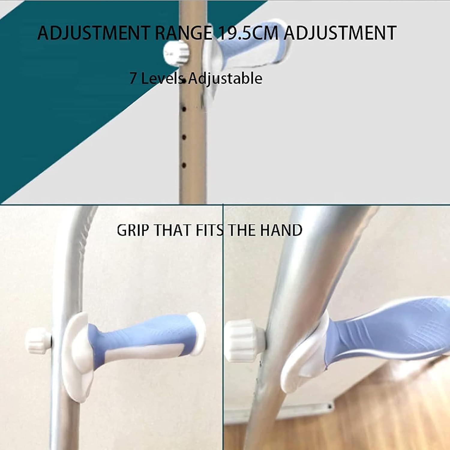 2Pcs Underarm Crutches with Non-Slip Foot Pad and Ergonomic Handle Suitable for Height 145-185Cm
