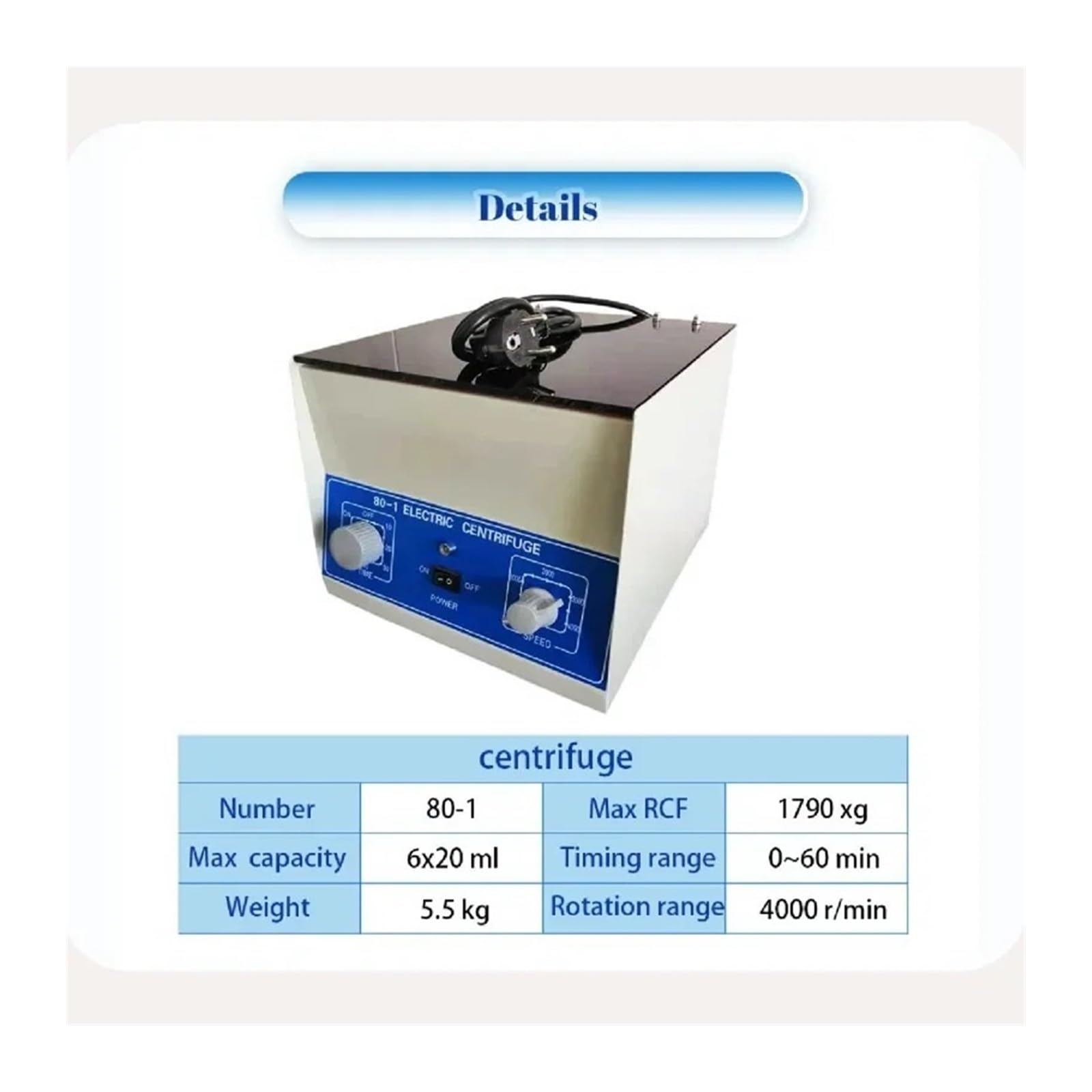 Centrífuga de mesa, Máquina Centrífuga PRP PRF De Sangre Mesa Baja Velocidad 80-1 For Médica Clínica Laboratorio 4000 Rpm Con Rotor 6x20 Ml