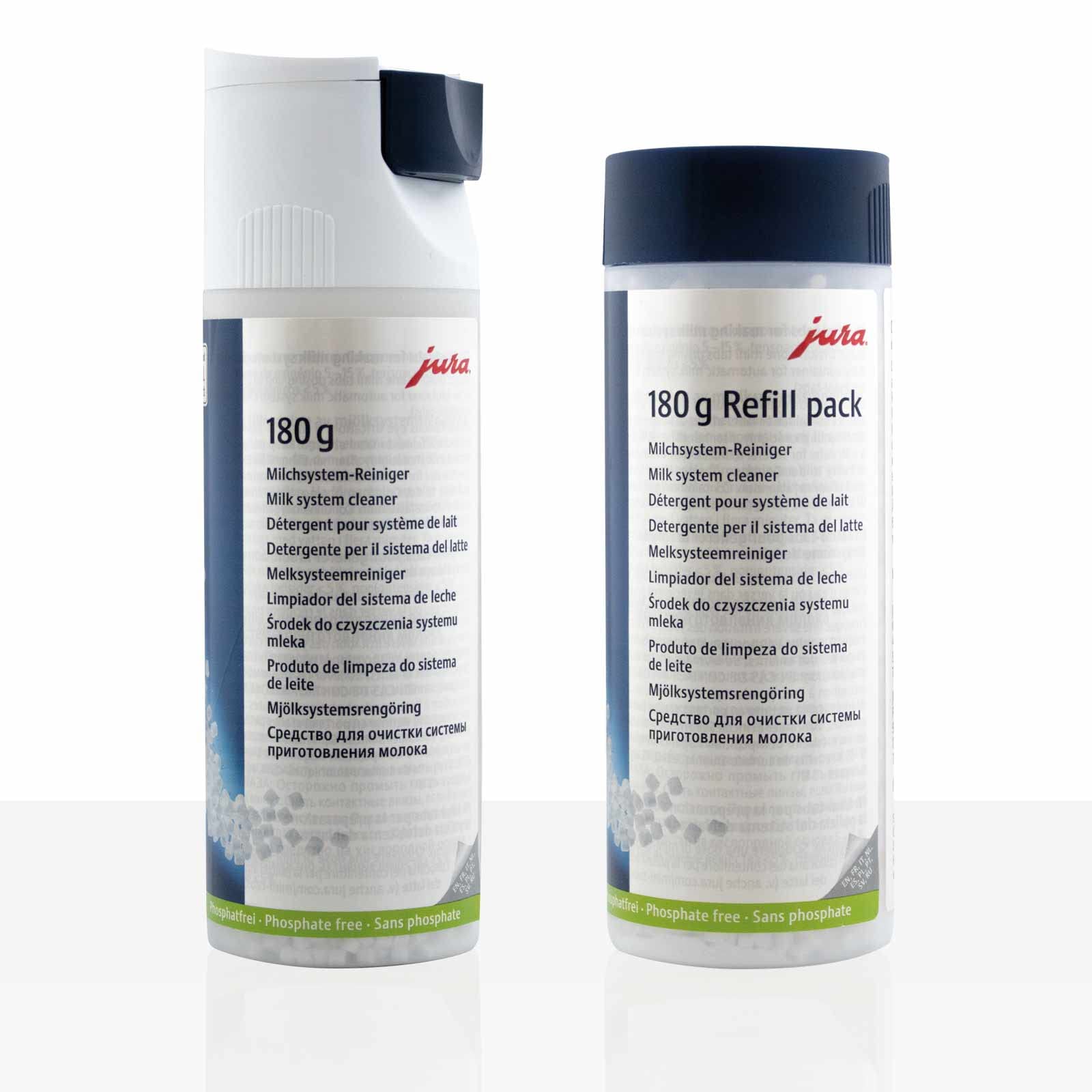 Jura Milchschaumreiniger 180g Dosiersystem + Nachfüllflasche