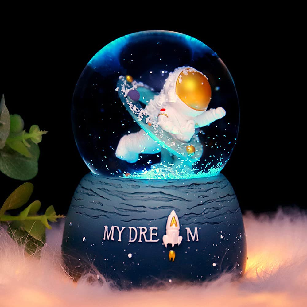 Amazon.co.jp: ロケット 宇宙飛行士 ミュージカル スノードーム 100mm