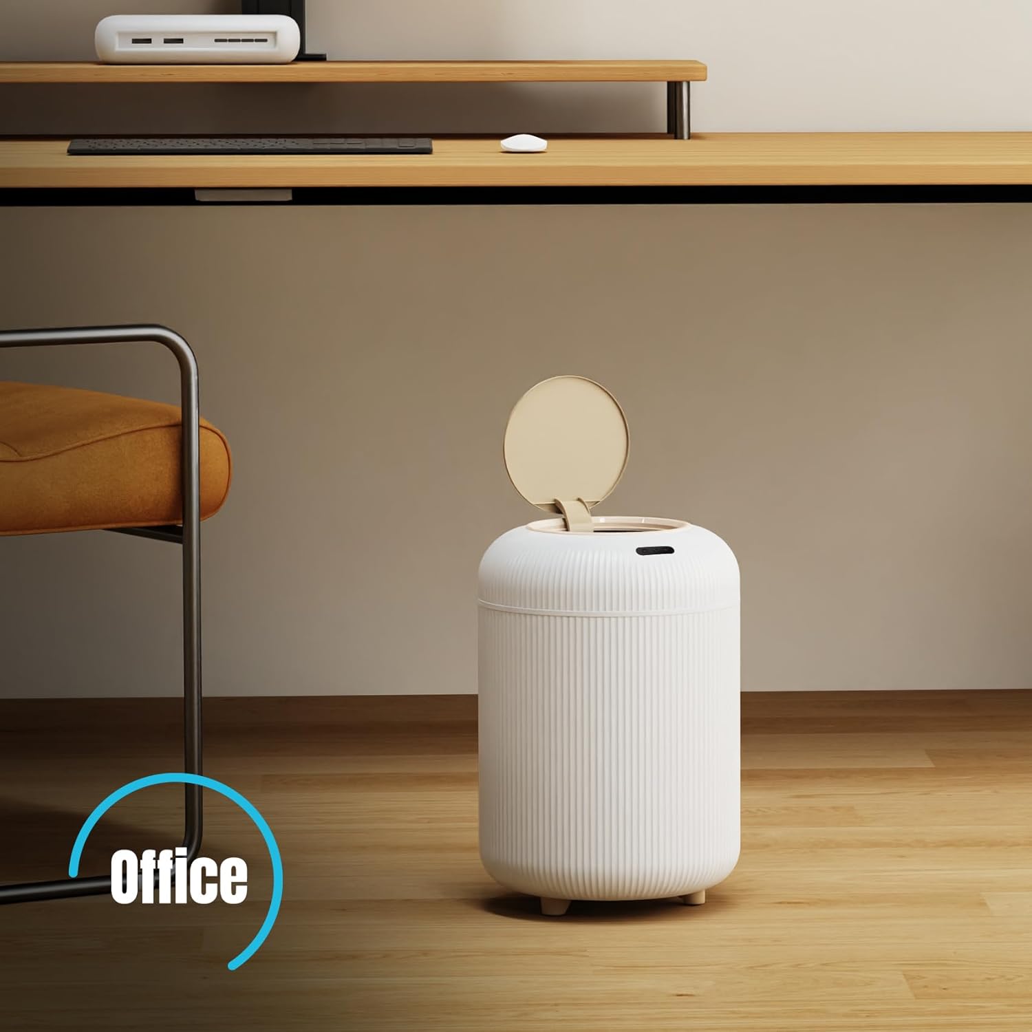 stonespace Bathroom Trash Can Automatic Touchless, Motion Sensor Trash Can with Lid, Small Garbage Can for Toilet, Bedroom, Living Room, Office, 3 Gallon, White