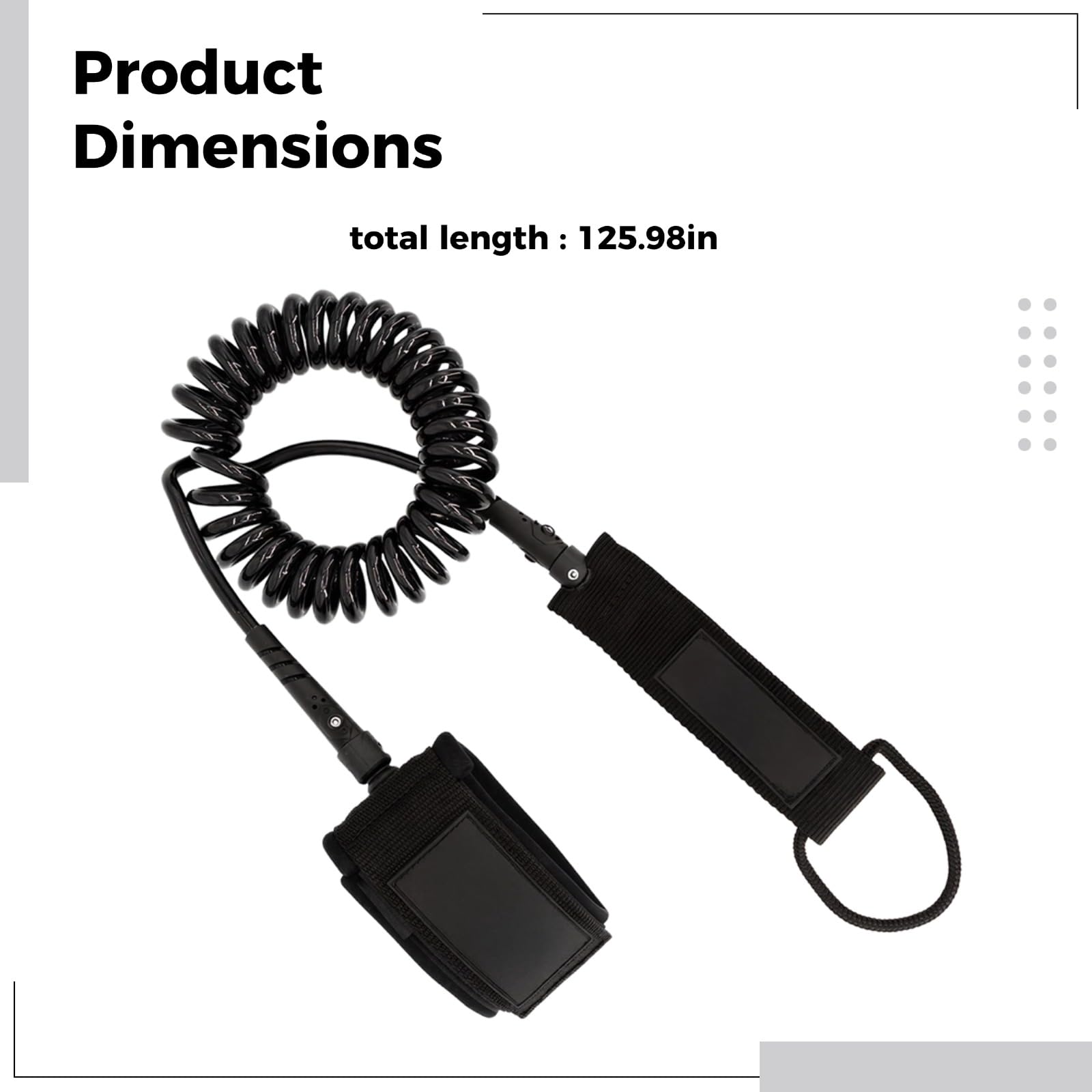 Laisse spiralée pour Paddle Board, 10,5 ft / 3,2 m, Leash Sup de 7 mm, Conception sans enroulement avec Swivel, Cheville Confortable, matériau TPU Solide, pour Surf, Wakeboard et Plus