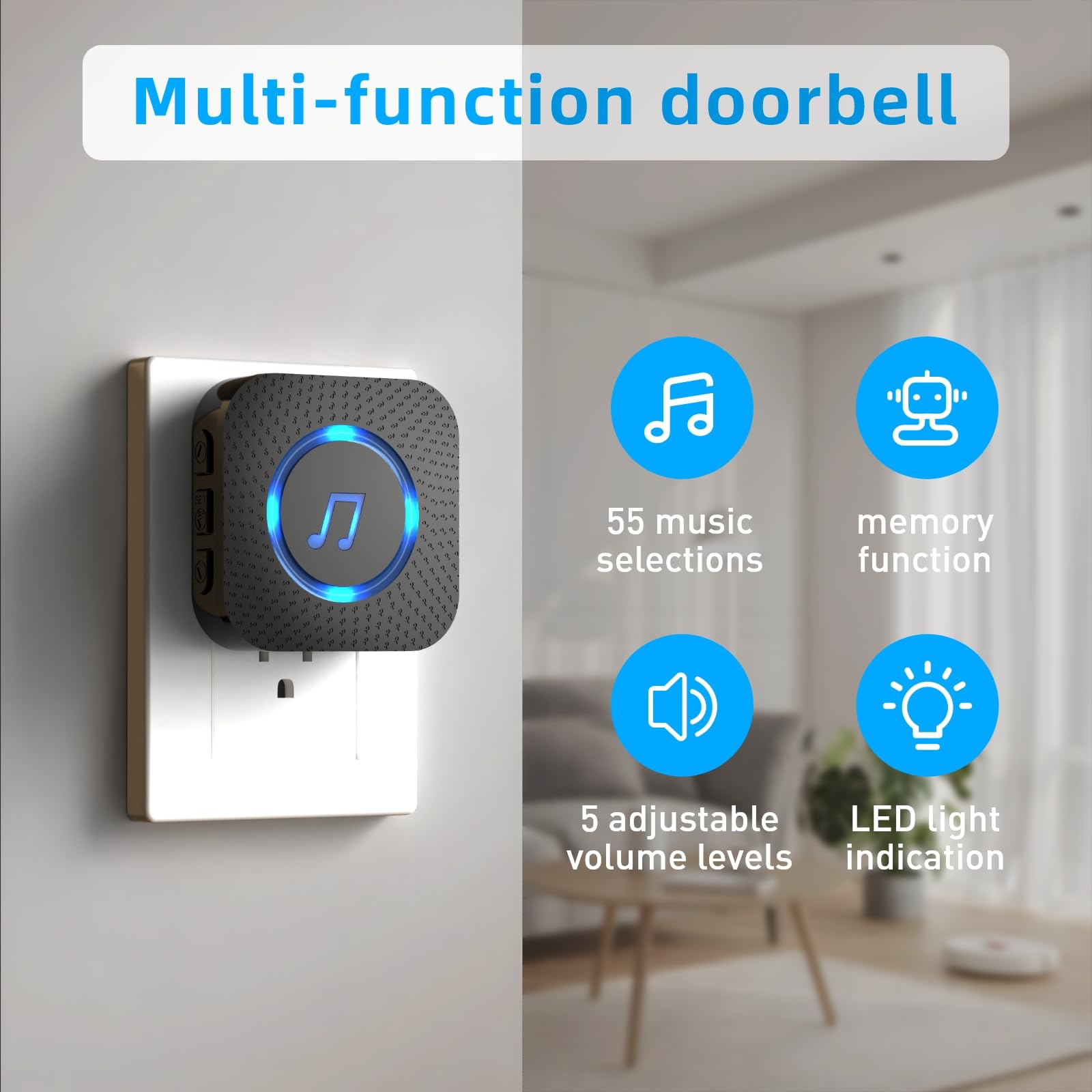 SANJIE Wireless Door Open Alarm Sensor Chime for Home Business Shop Office When Entering,Shop Entry Chime - Image 2