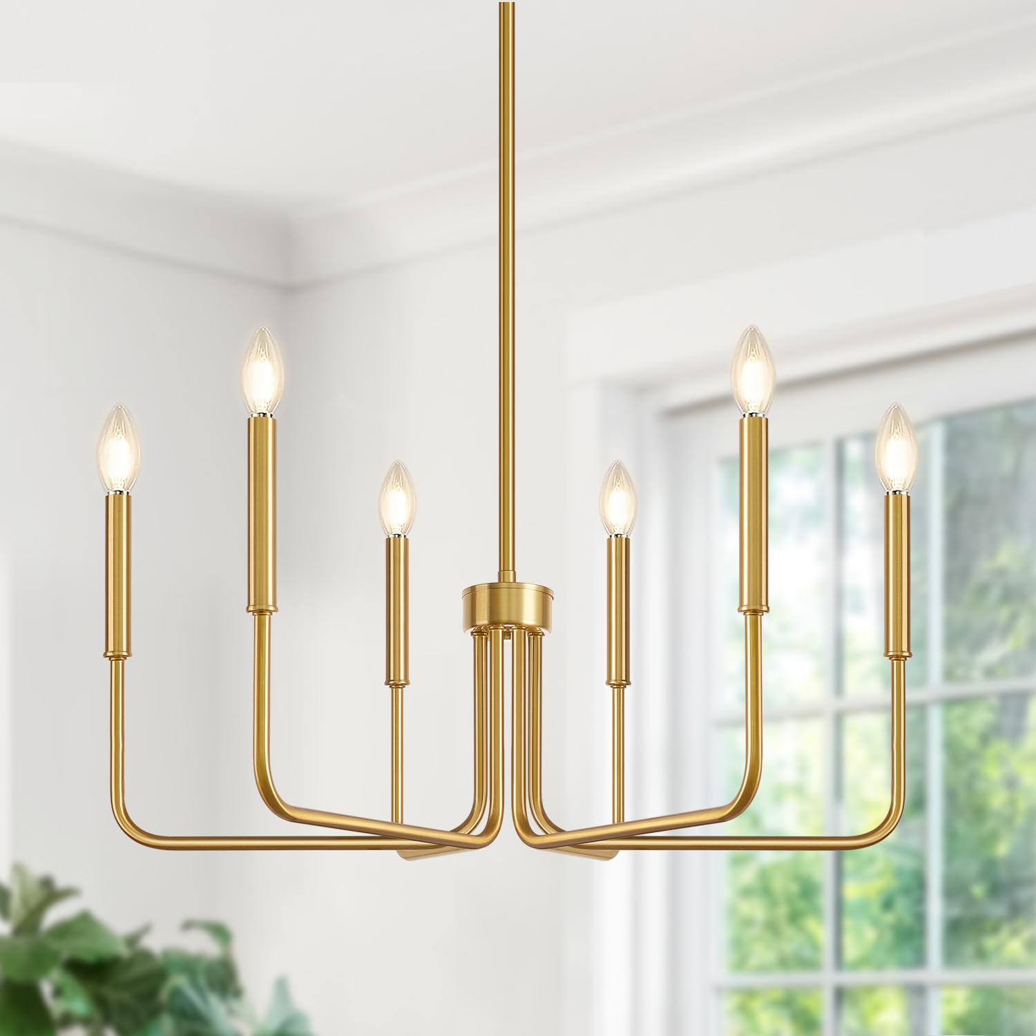 Brass 6-Light Vintage Chandelier