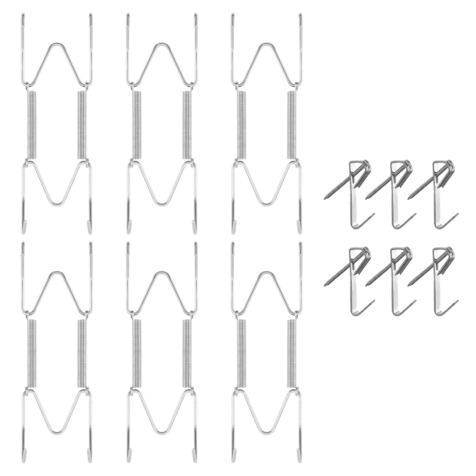 bilillo 6 pieces invisible heavy duty plate holders stainless steel plate hangers for the wall plate hangers for display with wall hooks suitable for 6-8 inch decorative plates and arts silver