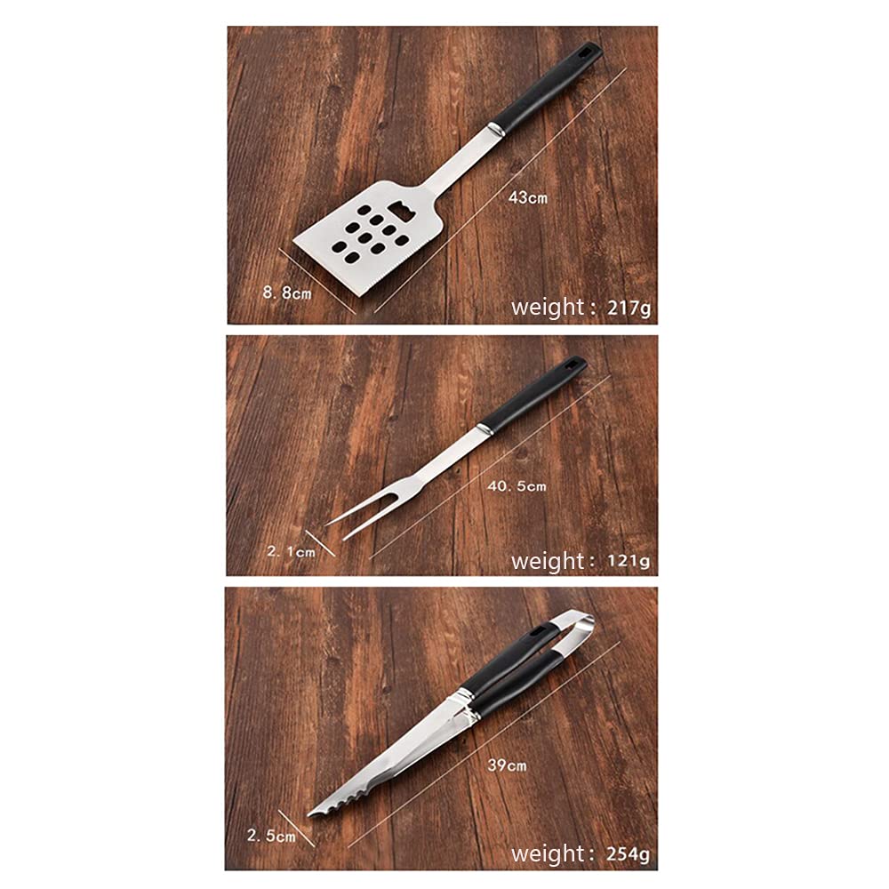 3 PZ Attrezzo Per Barbecue In Acciaio Inossidabile Set Di Attrezzi Per Barbecue Attrezzo Per Barbecue Forchetta E Pala - Set Di Utensili Per Griglia Regali Per Grigliare Ideali Per Gli Uomini Papà, A