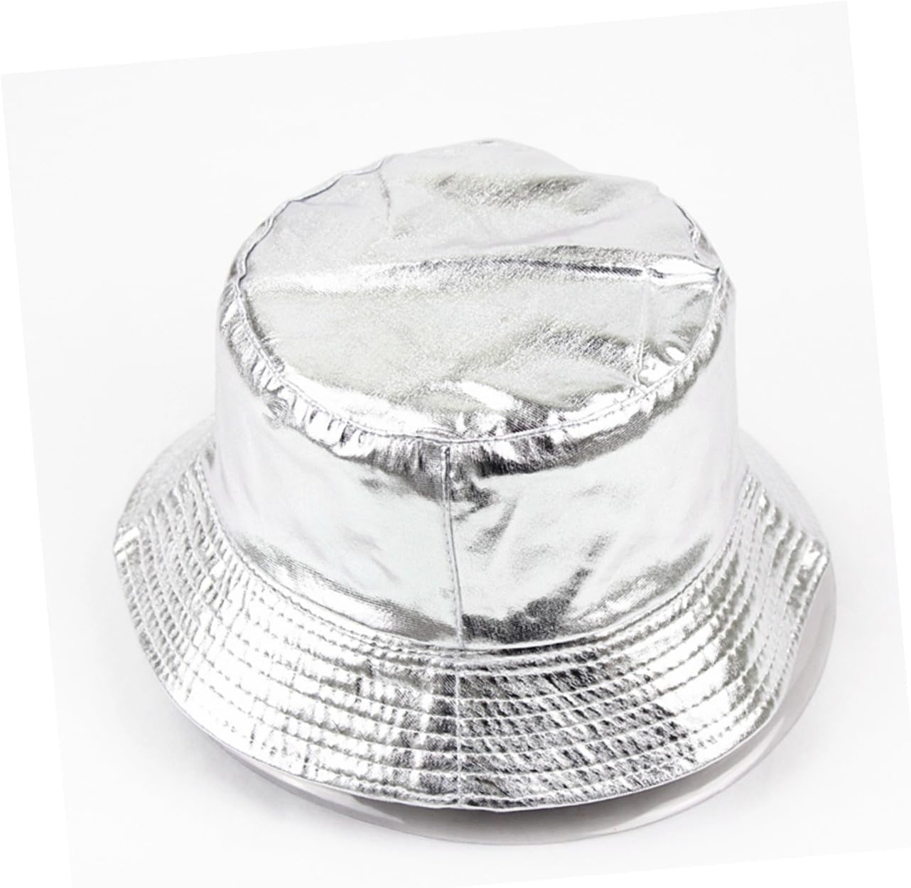 Reversible Silver Sun Bucket Hat for Women and Men, Foldable Outdoor Fisherman Cap with White Inner, Portable Travel and Beach Sun Protection