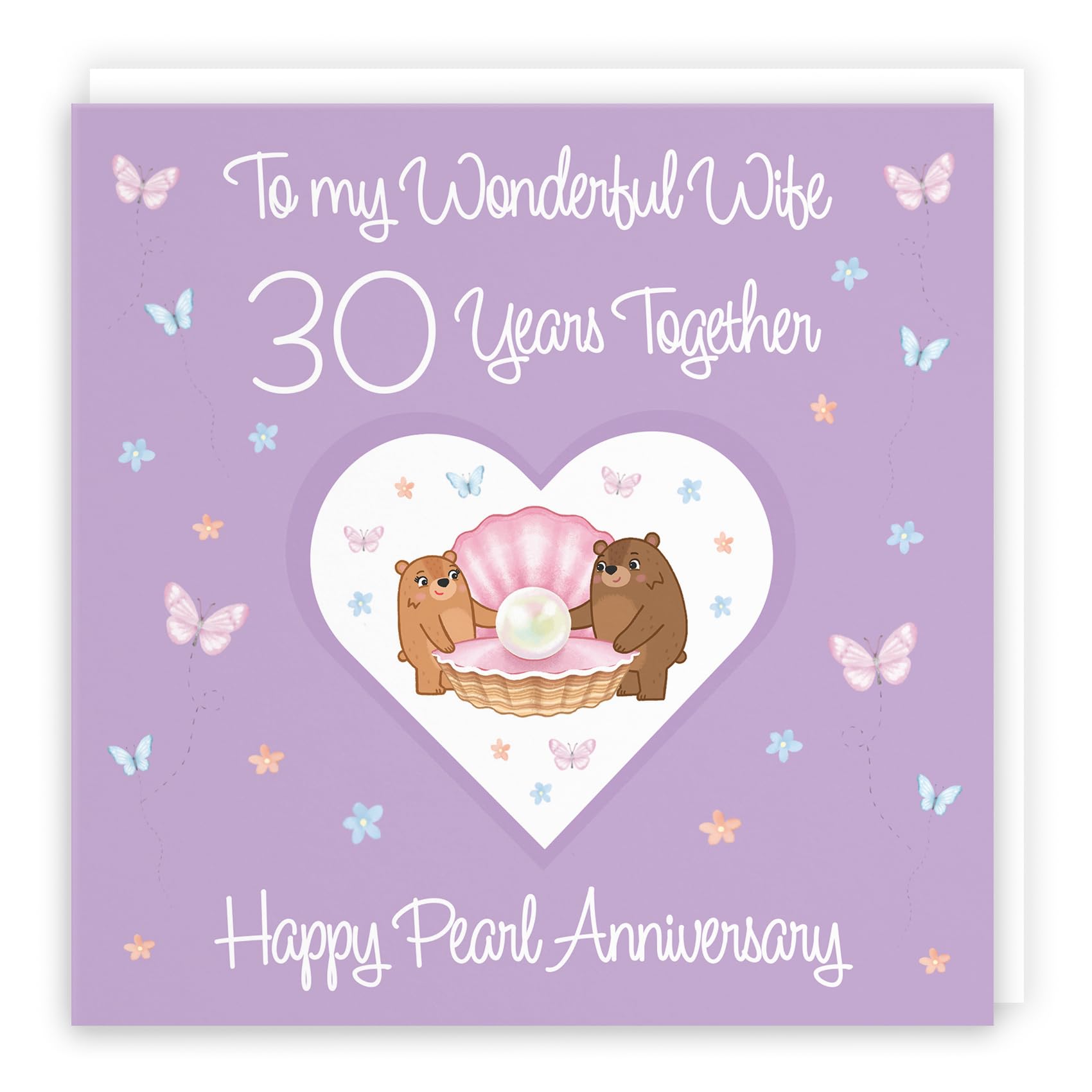Hunts England, Wife 30th Anniversary Card, 30 Years, Pearl Anniversary, Romantic Meadows, Fun Card