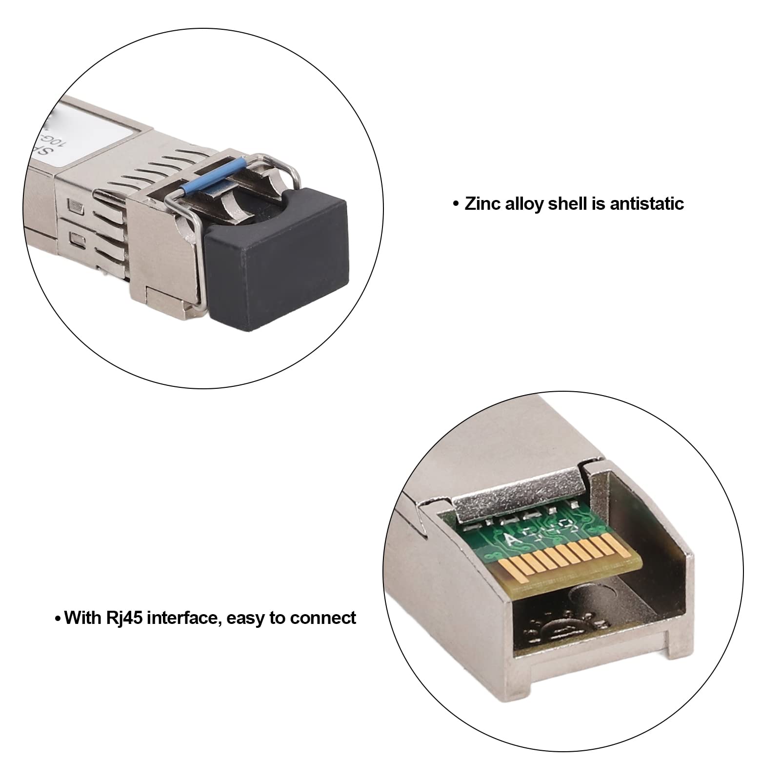 10pcs Gigabit Ethernet Modulo ottico SFPGE-T 1000MBPS RJ45 Modulo di conversione fotoelettrica Modulo in lega di zinco per apparecchiatura di comunicazione in fibra ottica