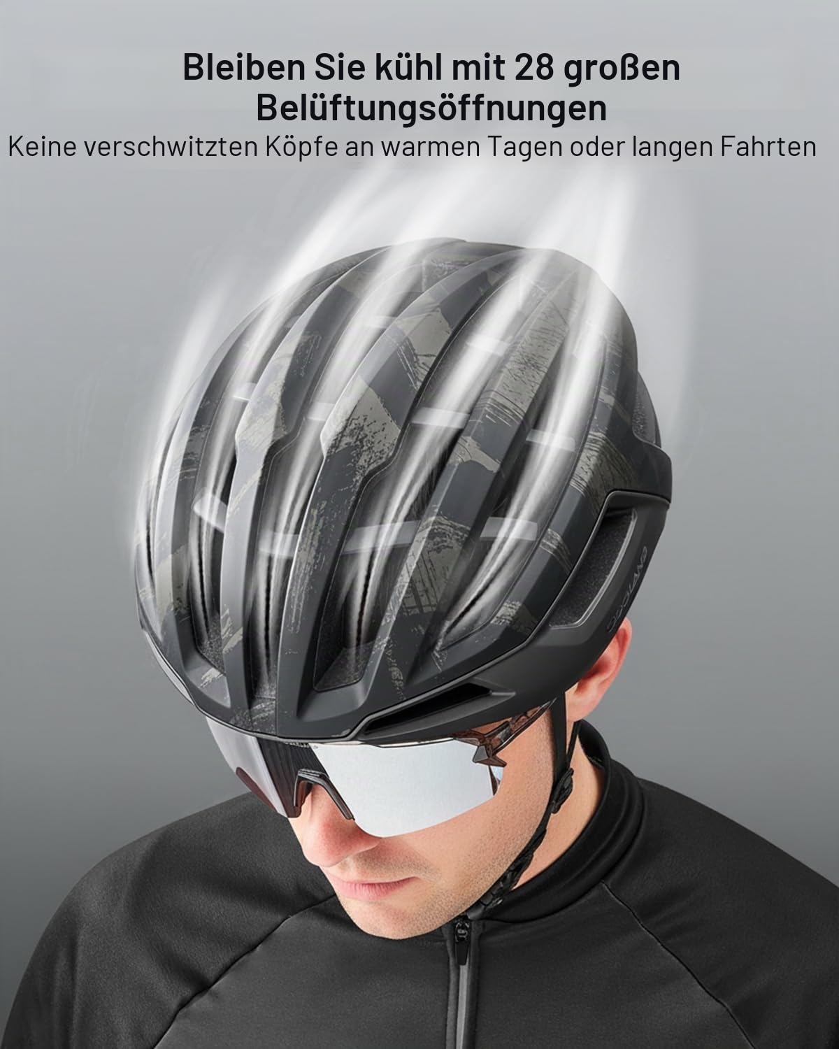 Odoland Fahrradhelm für Damen und Herren, Erwachsene Rennradhelm mit Belüftungssystem, Leicht Radhelm mit individuelle Größenanpassung, Cityhelm