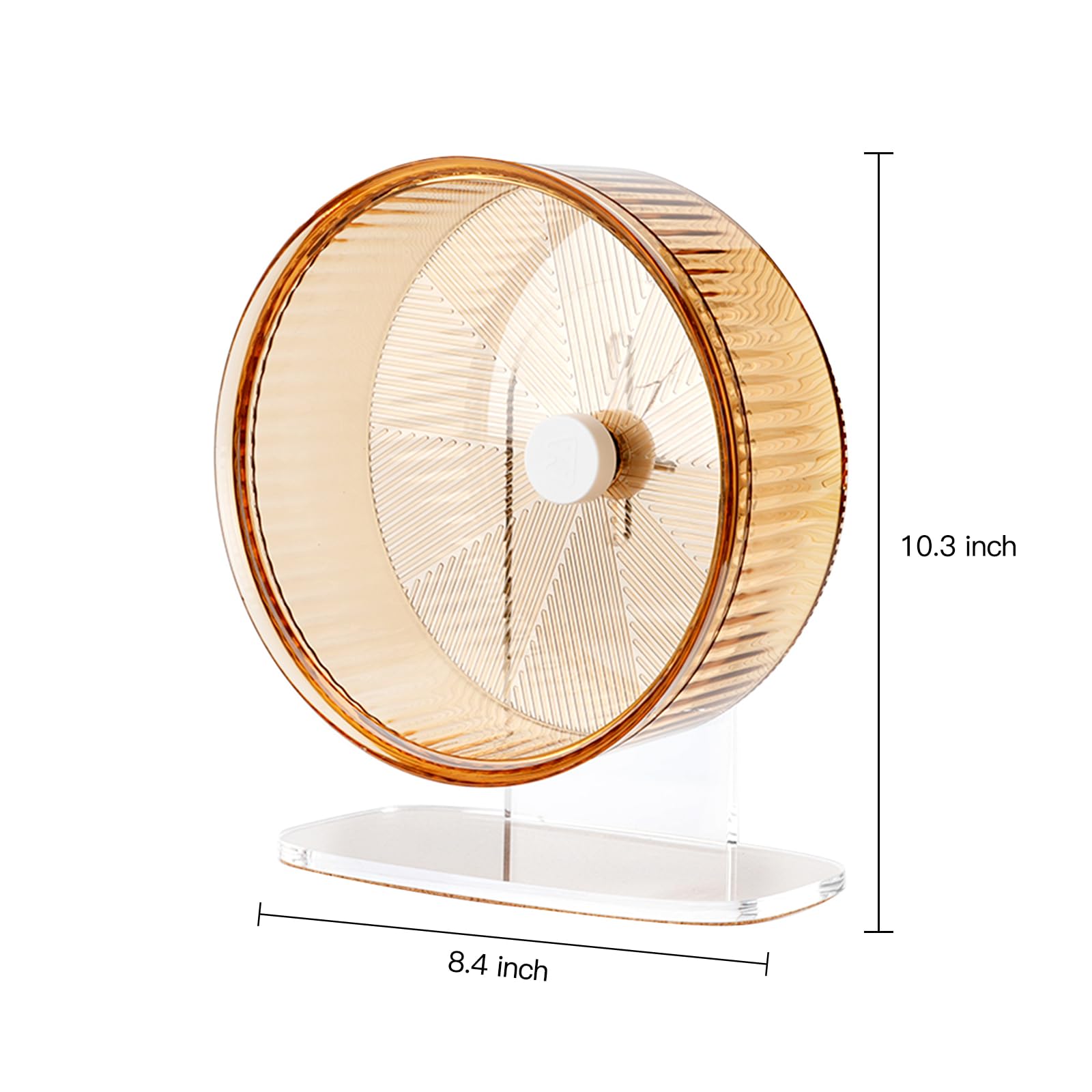 Super-Silent Hamster Exercise Wheel: Silent Spin Toys Hamster Running Wheels with Height Adjustable Stand for Hamsters Gerbils Mice Or Other Small Animals -8.5inch Yellow - image 2