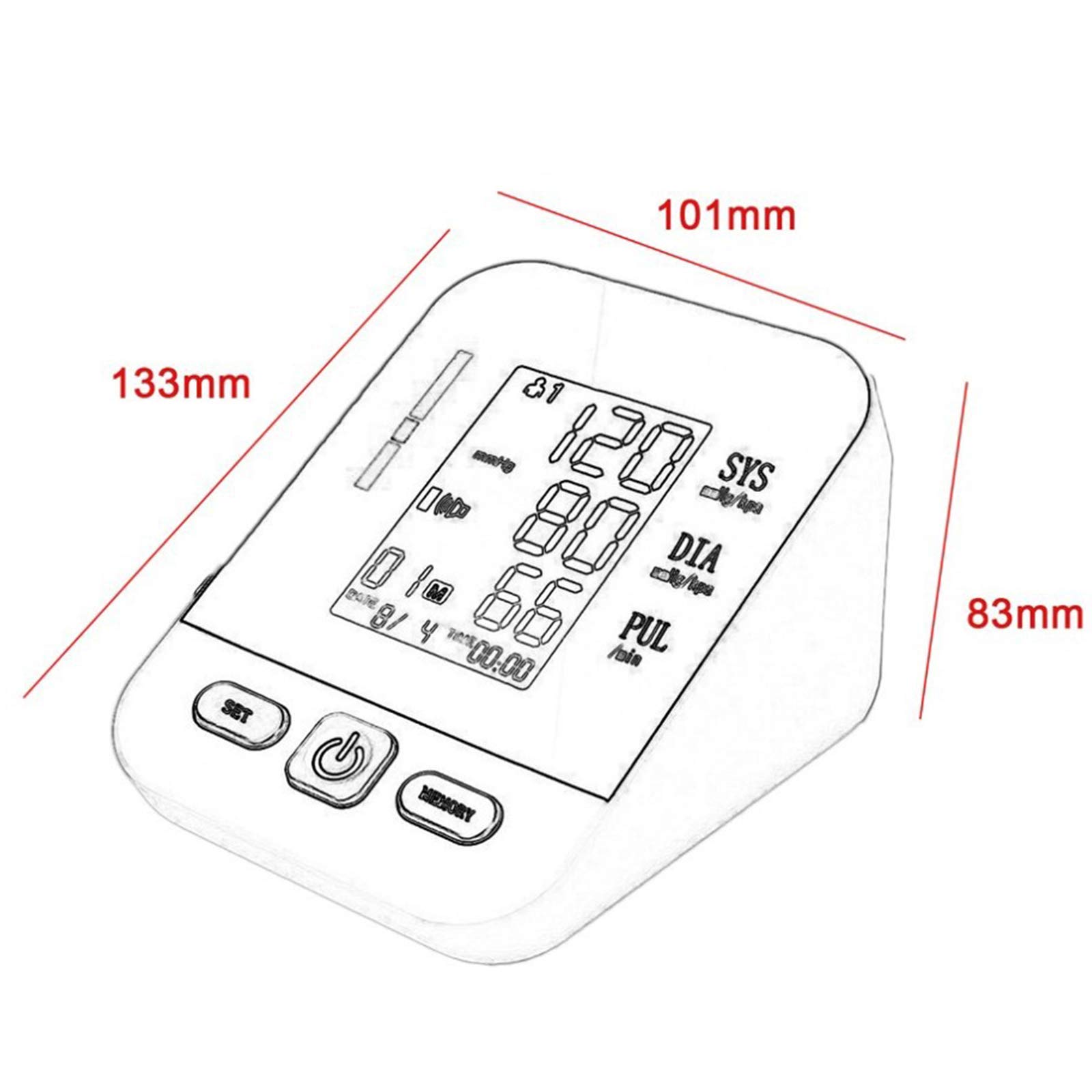 Monitor De Presión Arterial, Máquina De Presión Arterial En La Parte Superior del Brazo Esfigmomanómetro Electrónico Digital para Uso Doméstico Y Medidor De Monitoreo De Frecuencia De Pulso