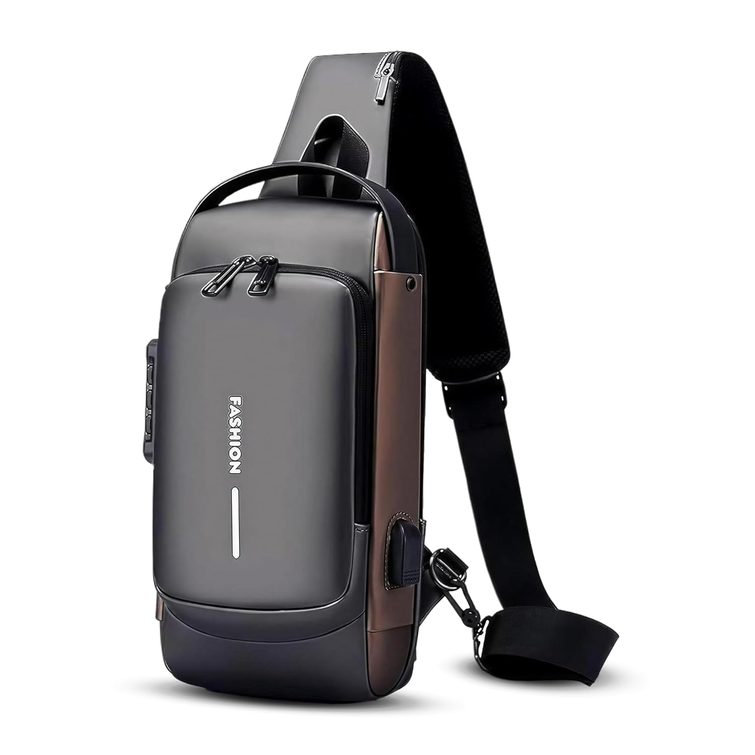 FLYNGO Sling Bag for Men Stylish Crossbody Backpack for Men & Women, Anti-Theft Chest Bag with USB Charging Port, Messenger Bags, Casual Shoulder Bag FLYNGO Sling Bag for Men Stylish Crossbody Backpack for Men & Women, Anti-Theft Chest Bag with USB Charging Port, Messenger Bags, Casual Shoulder Bag