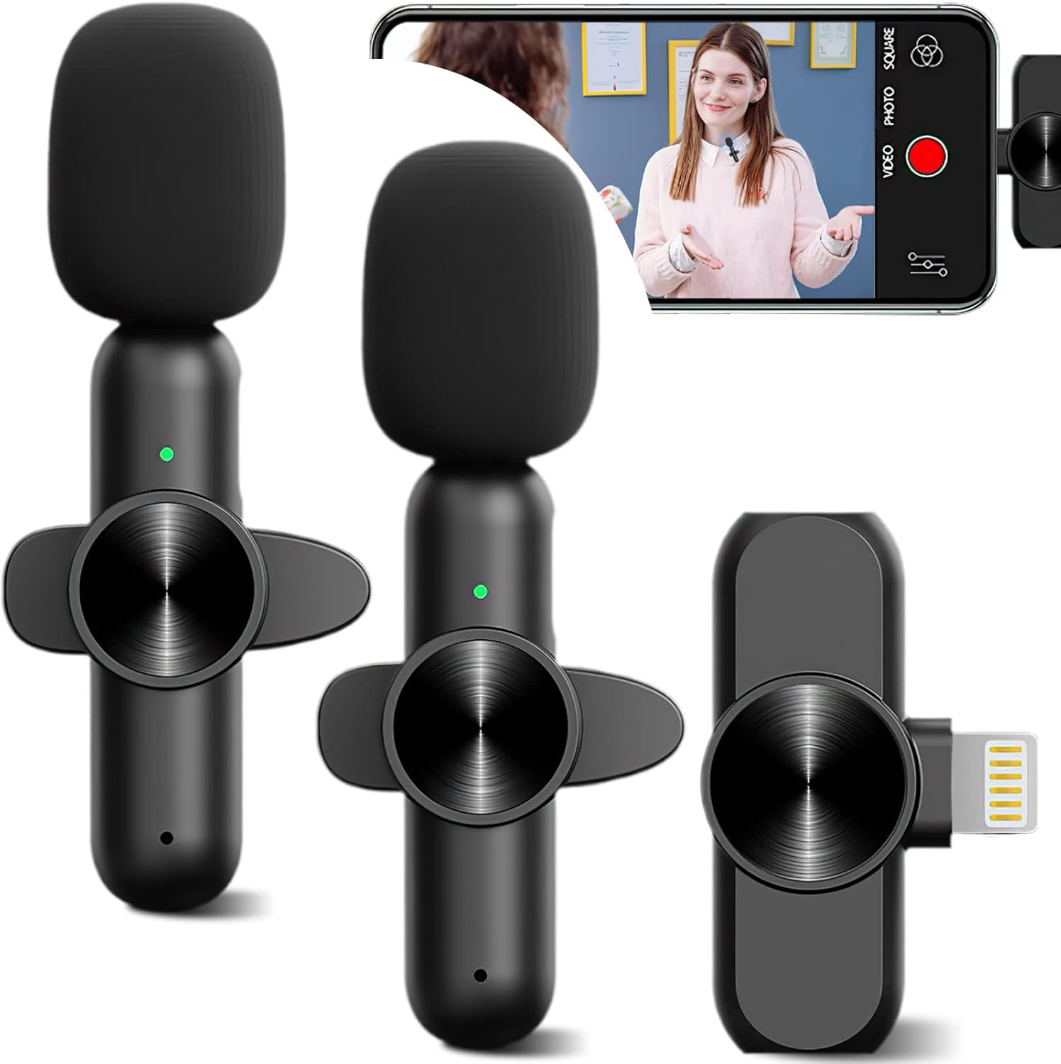 Buy GOUPRAYEE 2 Pack Wireless Lavalier Microphone for iPhone iPad