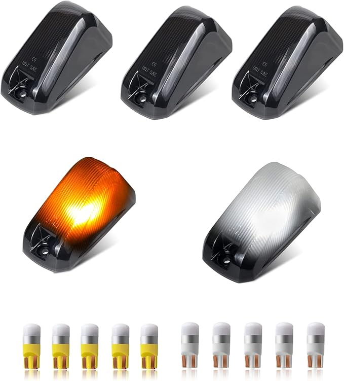 LED Rear Cab Roof Marker Lights For Ram ProMaster 1500/2500/3500 2014-2023 – Smoked Cover, White Light, 5-Pack