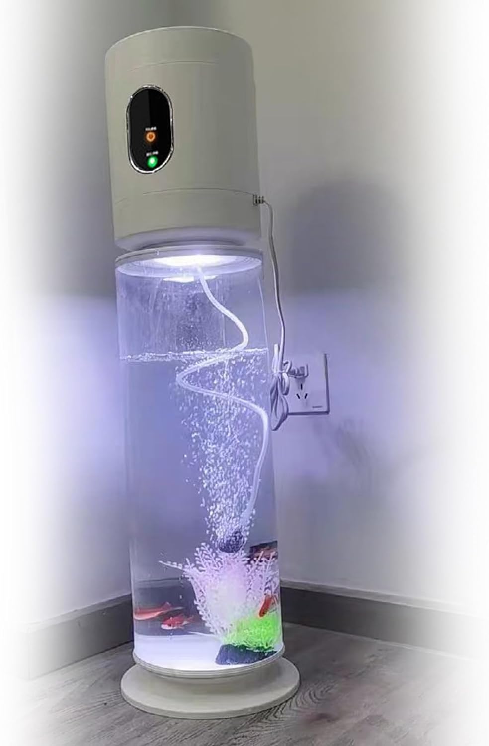 Ultrasonic Humidifier With Separate Fish Tank, Landscape Aquarium, Bubble Fish Lava Lamp, Cool