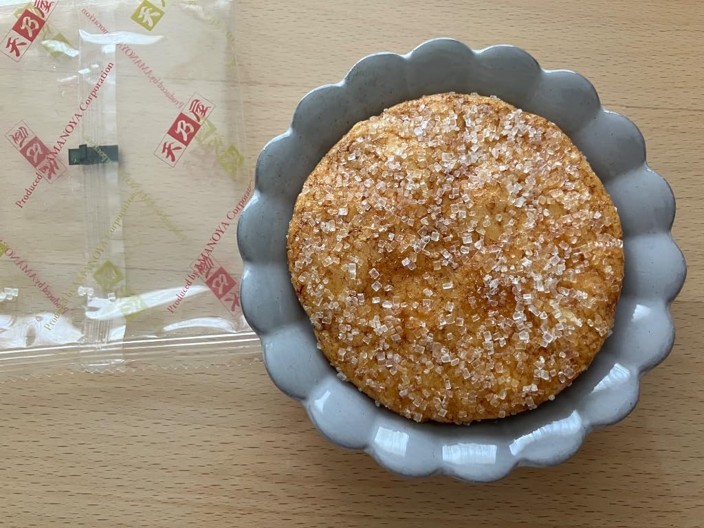 Amanoya Zarame Senbei 6 pieces (Pack of 2), Japanese Open-Flame Baked Thick Rice Crackers Sprinkled with Large Grains of Zarame Sugar & Soy Sauce Flavor, MADE IN JAPAN, Limited Stock