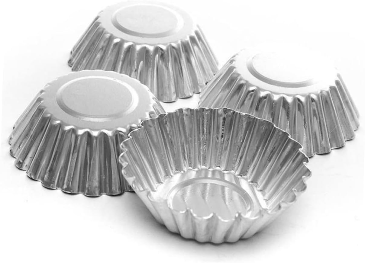 100pcs Nonstick Tart Molds Metal Baking Cups for Pies and Desserts Tinplate Tart Tins for Quick and Even Baking