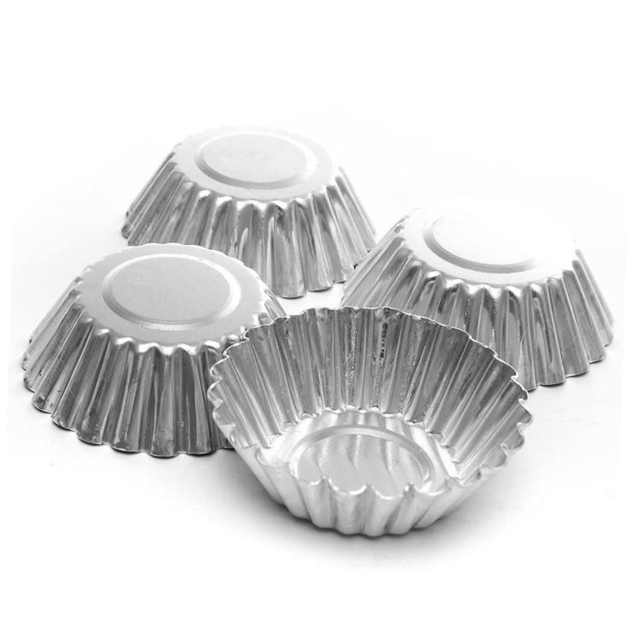 Zerodeko 100piezas Molde Para Tartaletas De Huevo De Metal Revestimiento Antiadherente Para Hornear Cupcakes y Muffins