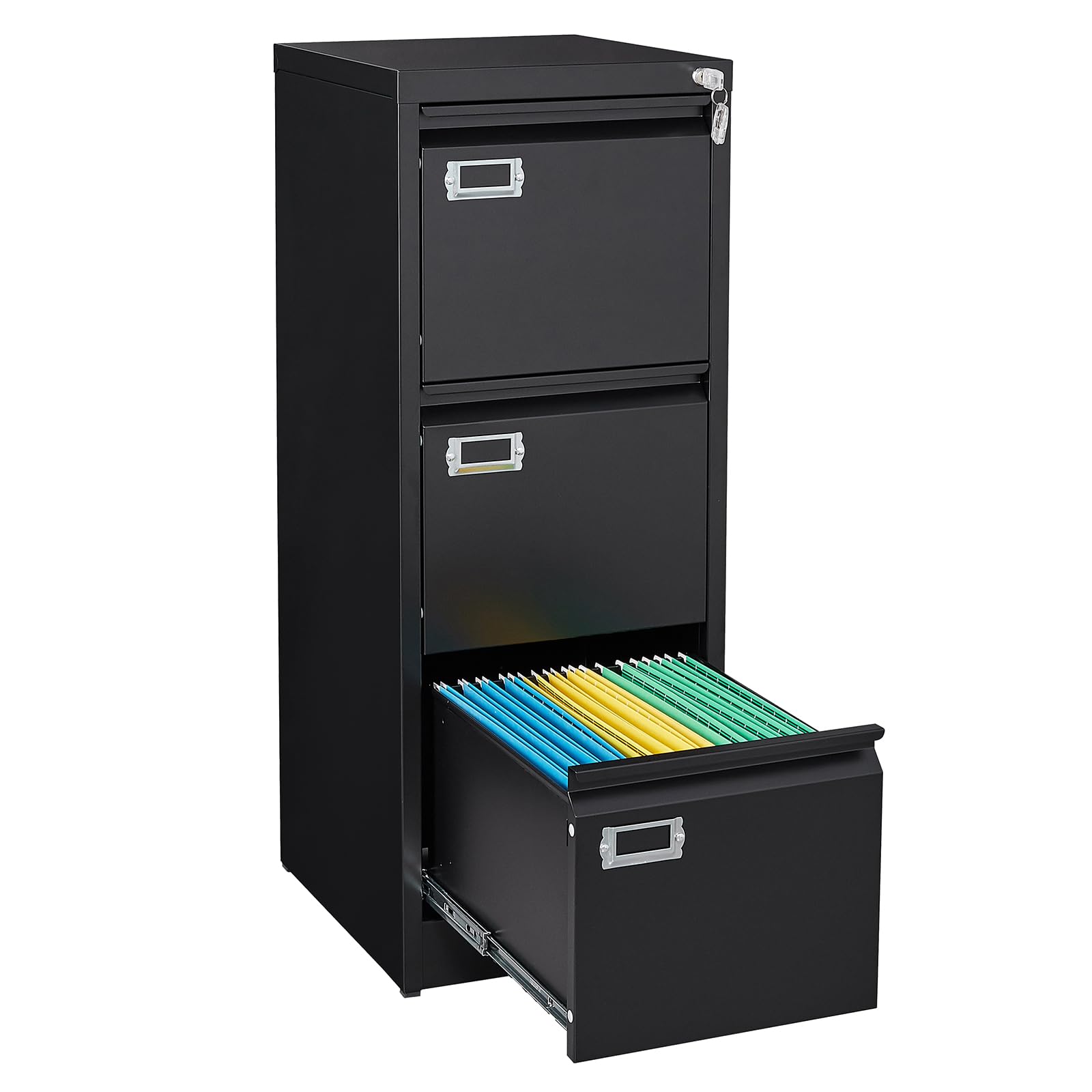 Amazon.com : SISESOL 3 Drawer File Cabinet with Lock and Tag
