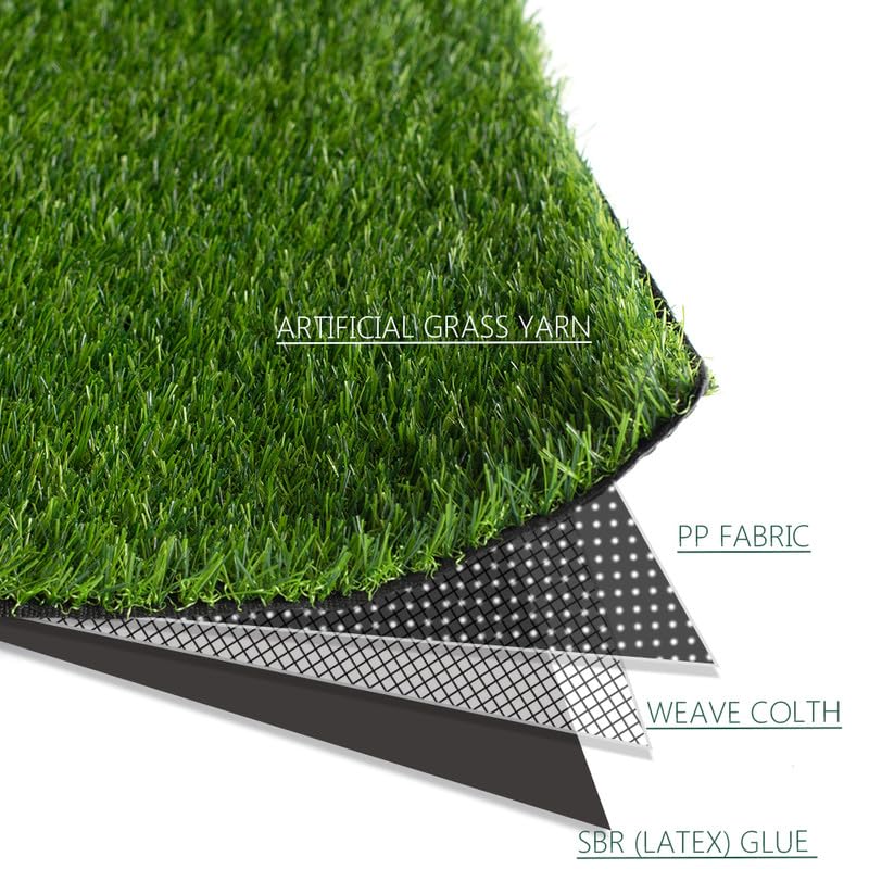 Tappeto sintetico realistico da 1,8 cm, erba sintetica sintetica per animali domestici, tappeto astro, 1,8 x 37 m, per interni ed esterni, giardino, cortile con fori di drenaggio