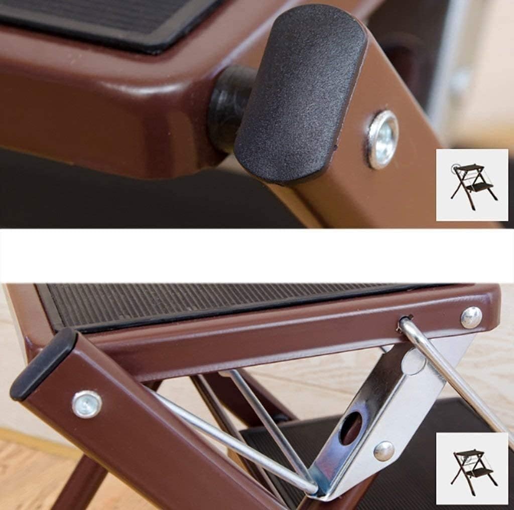 OKUOKA Outdoor Home Dual-Purpose Step Stool,Stepladders Chair Seat Ladder Stair Step to Expand Multi-Function Dual-Use Stool, Ladder Chair Ladders,1,Colour Name:3,3