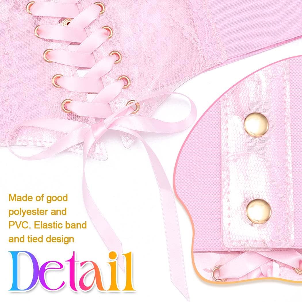 Nicute Wide Corset Dress Belt Women Elastic Lace Waist Belt Tied Waspie Waist Cinch for Women - Image 6