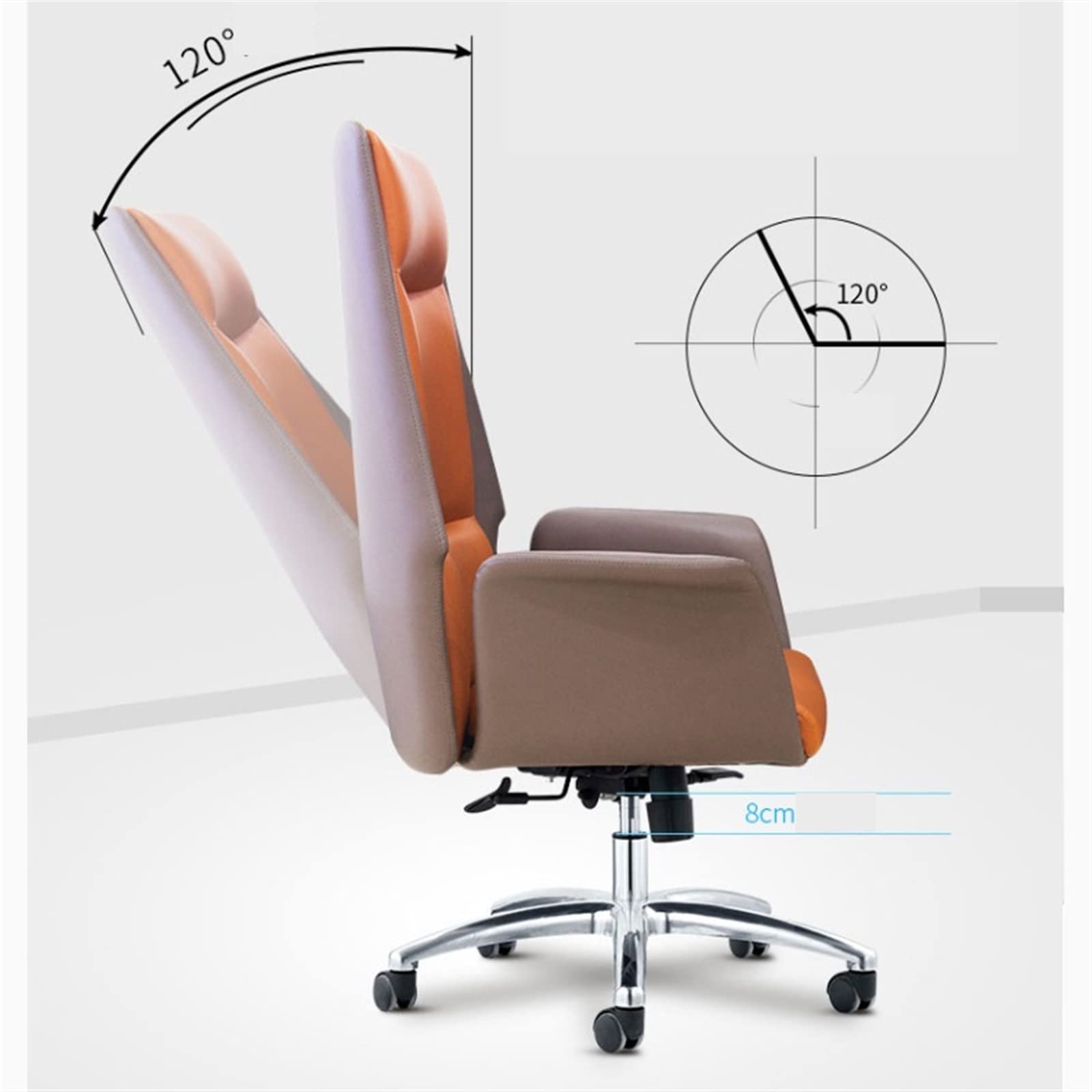 Nowoczesne, minimalistyczne krzesło biurowe, prawdziwa skóra bydlęca, domowe krzesło szefa do nauki i grania, ergonomiczny design, stylowe, wygodne