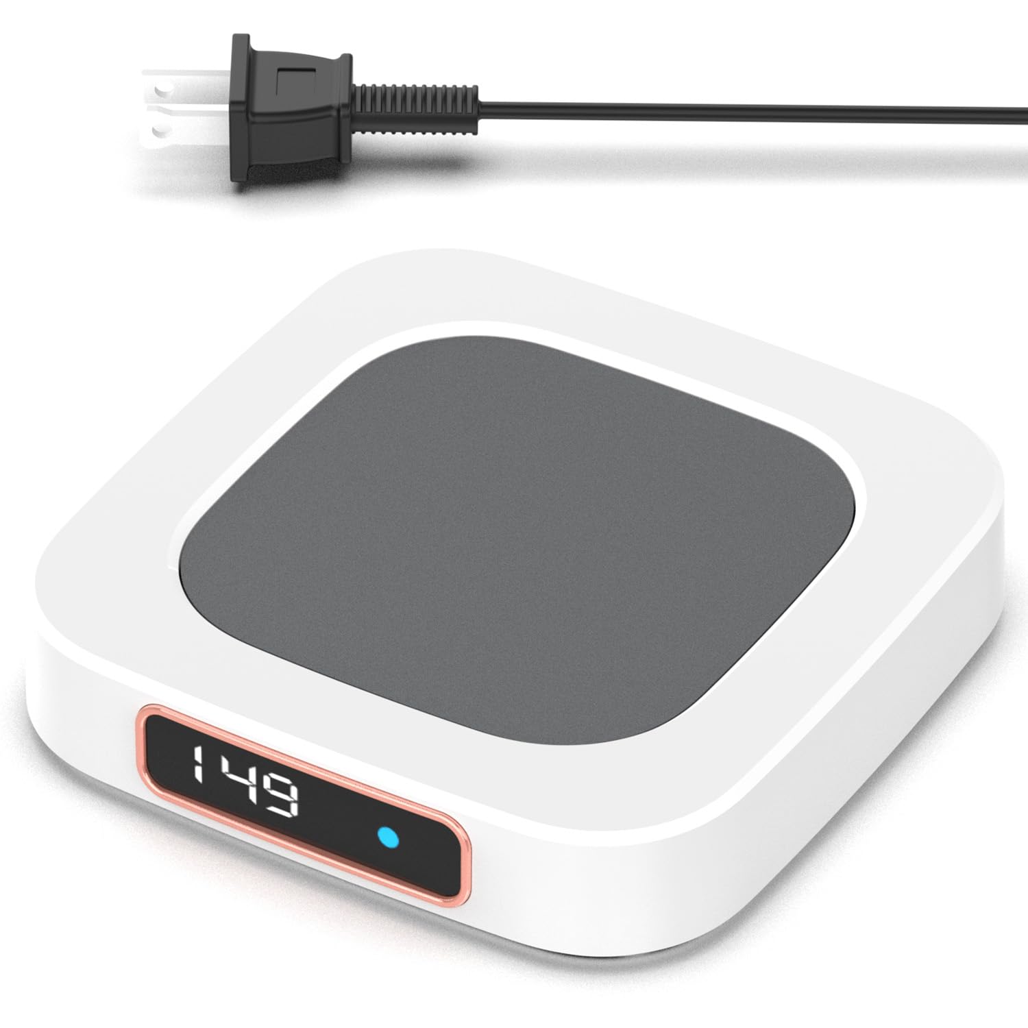 Mug Warmer for Desk, Coffee Cup Warmer Auto Shut Off, Coffee Warmer for Desk Home Office, Beverage Warmer for Ideal Gifts, Candle Warmer with 3-Temp Settings Touch Switch White