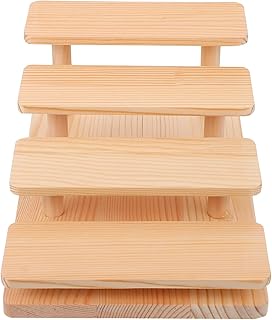 Solid Wood Sunglasses Display Rack Four-tier Figurine Stand Jewelry Organizer Tabletop Glasses Holder Wooden Eyewear Display Shelf for Store and Home