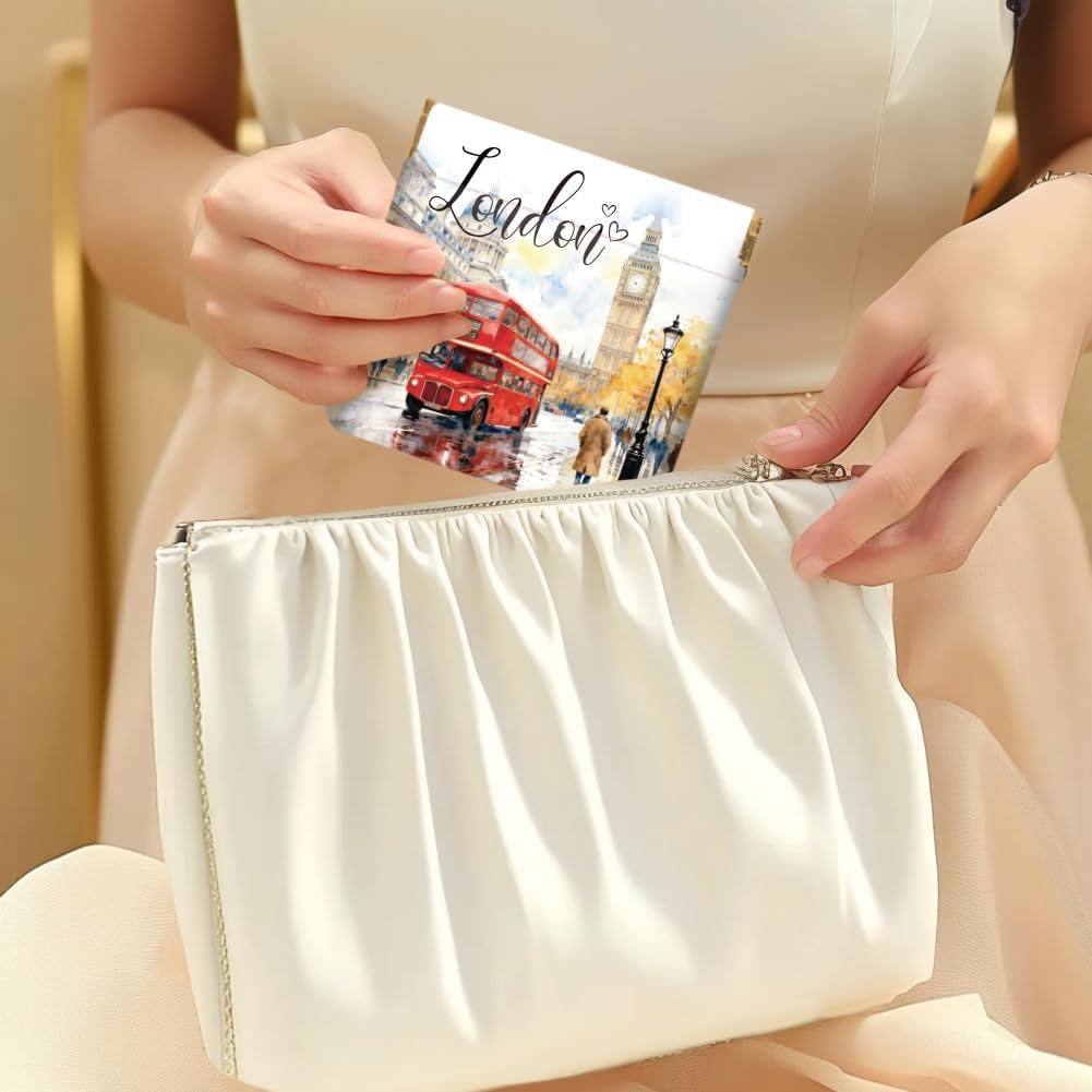 Peacoblue London Style Coin Purse,PU Leather Squeeze Pouch 4PCS image 5