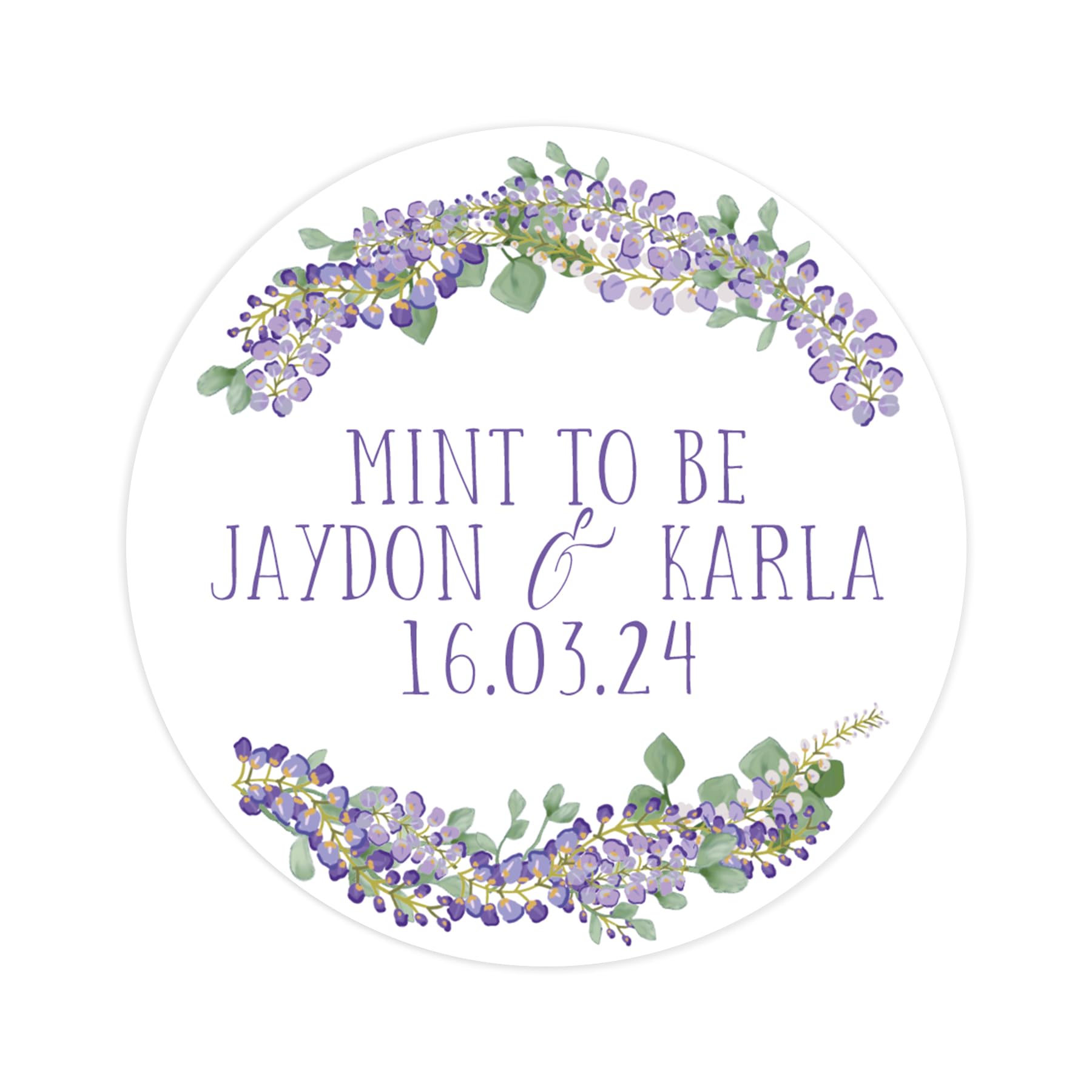 Personalised wedding or event stickers | wedding labels | favor sticker | wedding favors thank you stickers | 35 round stickers per sheet (Mint to be)