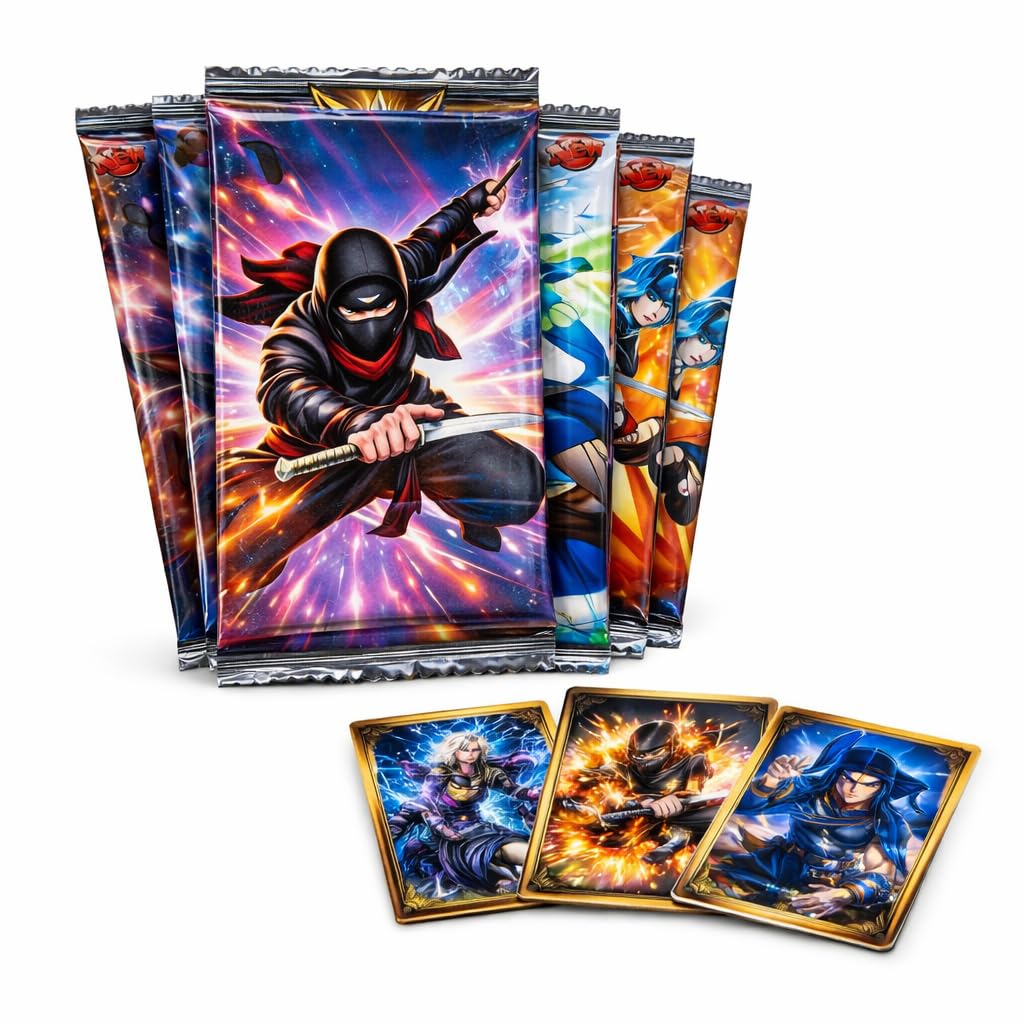 Toyzia Ninja Trading Cards – 48 3D Printed Anime Cards in 6 Sealed