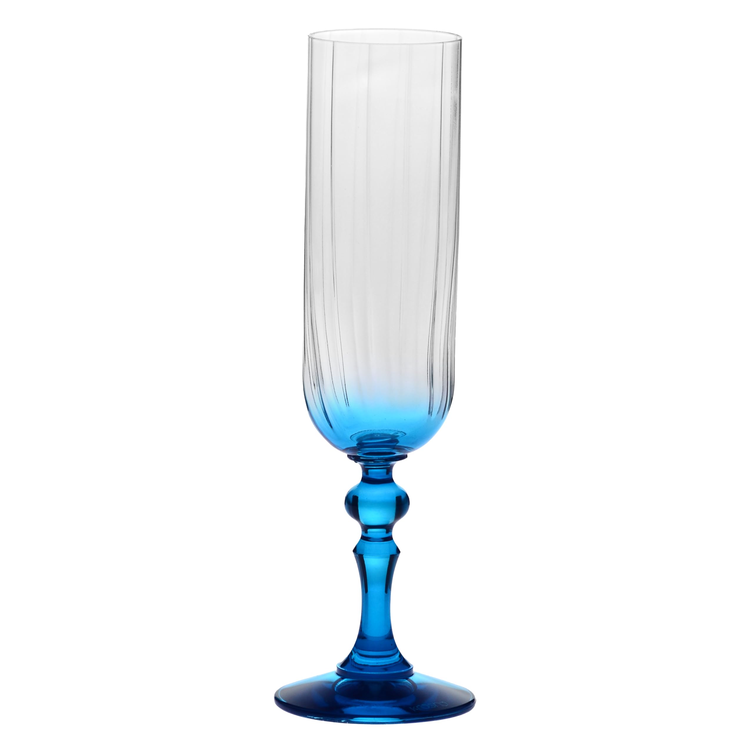 Krosno Copas de champán 220 ml con pie turquesa, juego de 2 – para mocktails, Mimosa, Prosecco, Cava y Spritz – cristal sin plomo – aptas para lavavajillas – Bubble Celebration Moments
