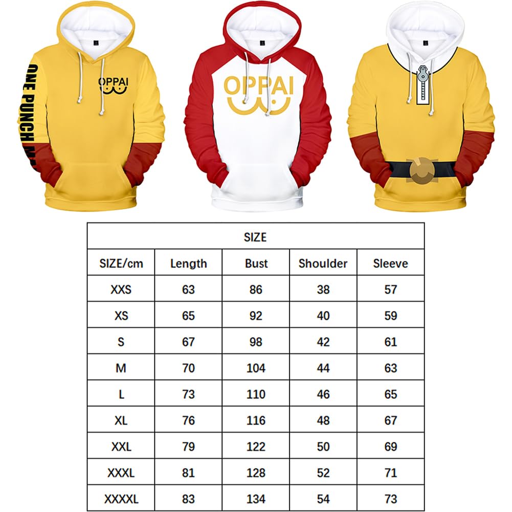 Saitama Sweat à capuche Genos Anime 3D imprimé ample pull avec capuche sweat à capuche sweat à capuche unisexe Anime périphérique cadeaux, XXS-4XL