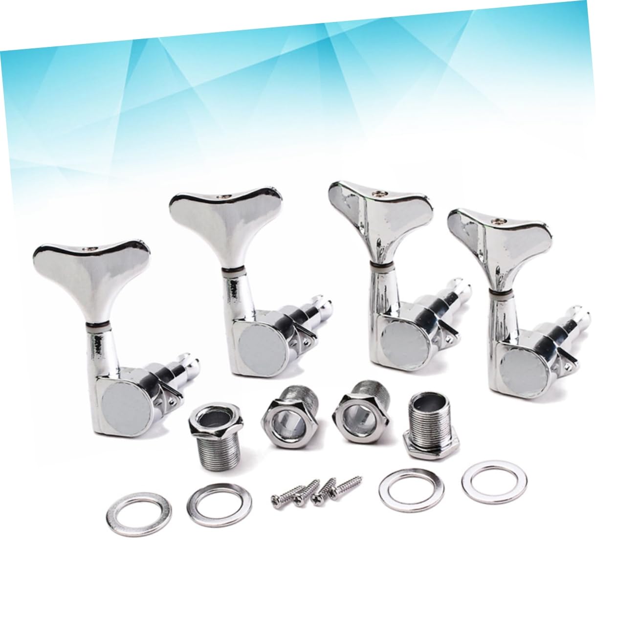 Yardwe Bass Guitar Tuning Pegs Sealed Machine Heads for Electric Acoustic Guitars Durable Plated Tuners with Screws and Ferrules for Efficient Bass Tuning