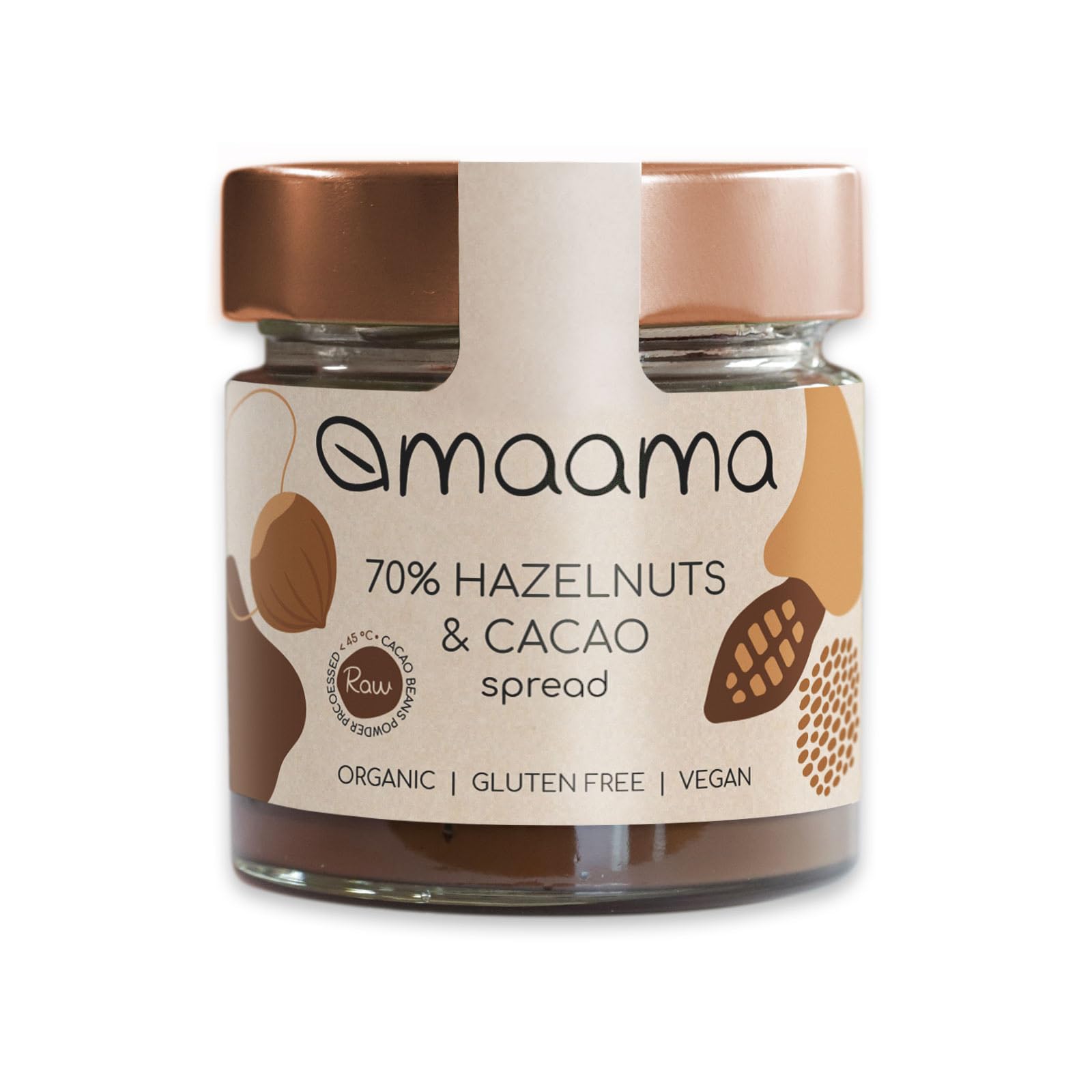 MAAMA Crema di Marroni (70%) e Cioccolato Organico, Vegetariana, Senza Additivi e Gluten-Free - 1 Confezione da 200 g