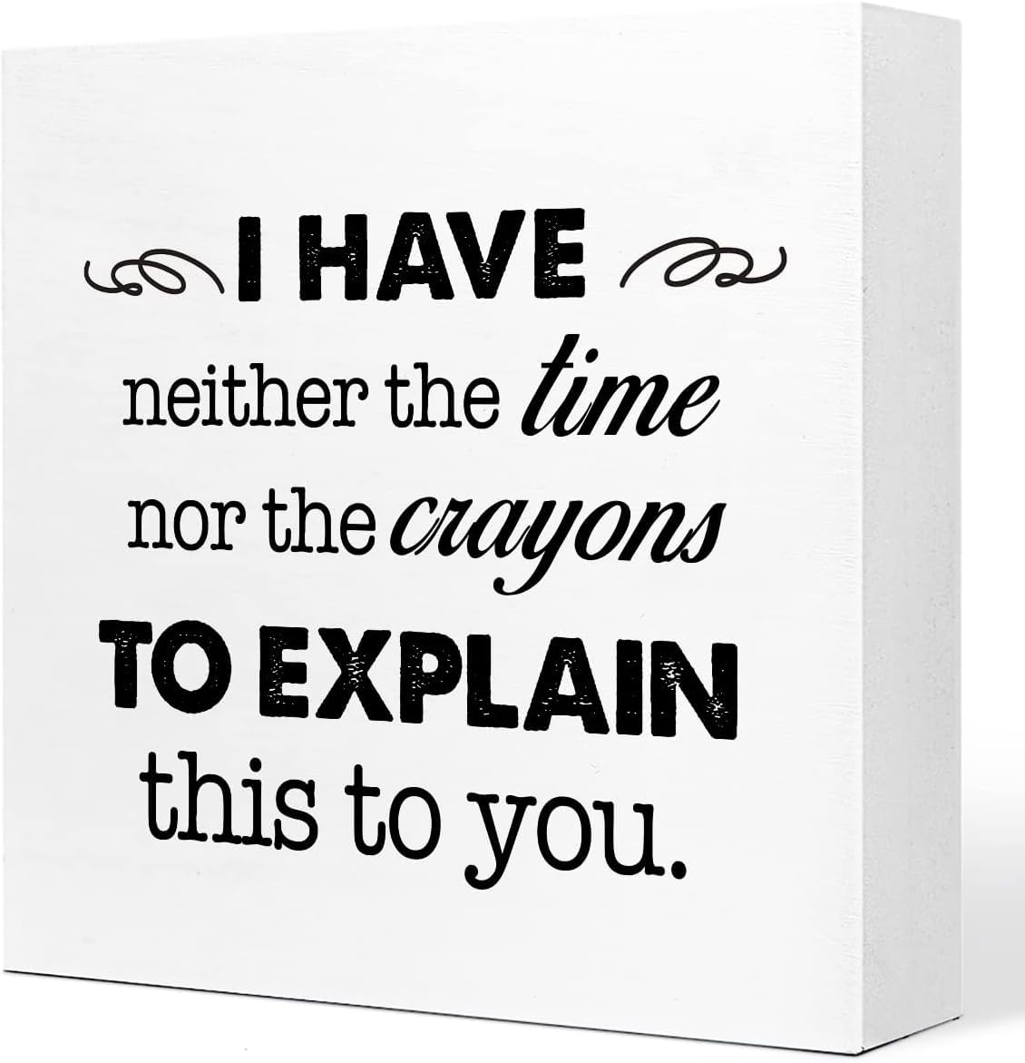 7x7 Inch Wooden Box Sign Funny Quote Farmhouse Desk Decor