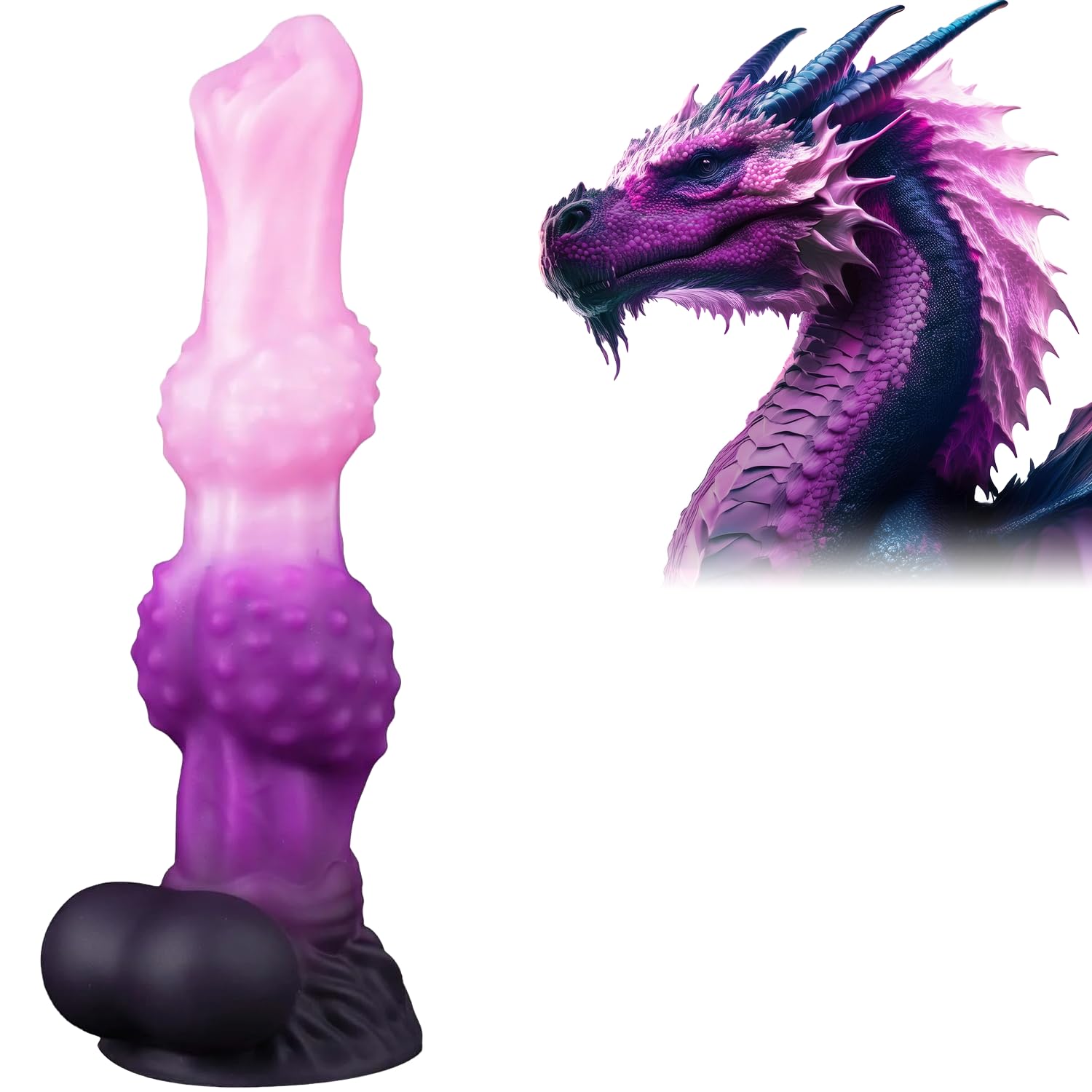 9" Thick Fantasy Monster Dildo with Knot U & G-spot Dragon Dildo with Suction Cup, Long Anal Plug Adult Sex Toys & Games for Women Men Couples (): Mystery