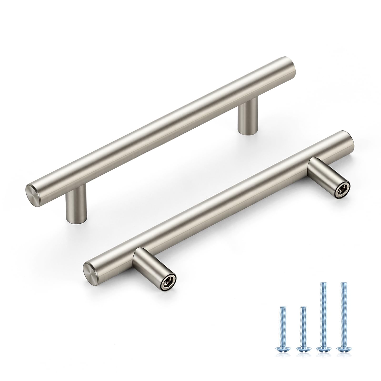 HOME EDIT Brushed Nickel Cabinet Handles 4 Inch Hole Spacing, Stainless Steel Drawer Pulls for Cabinets, Kitchen, Bathroom, Dresser 10 Pack