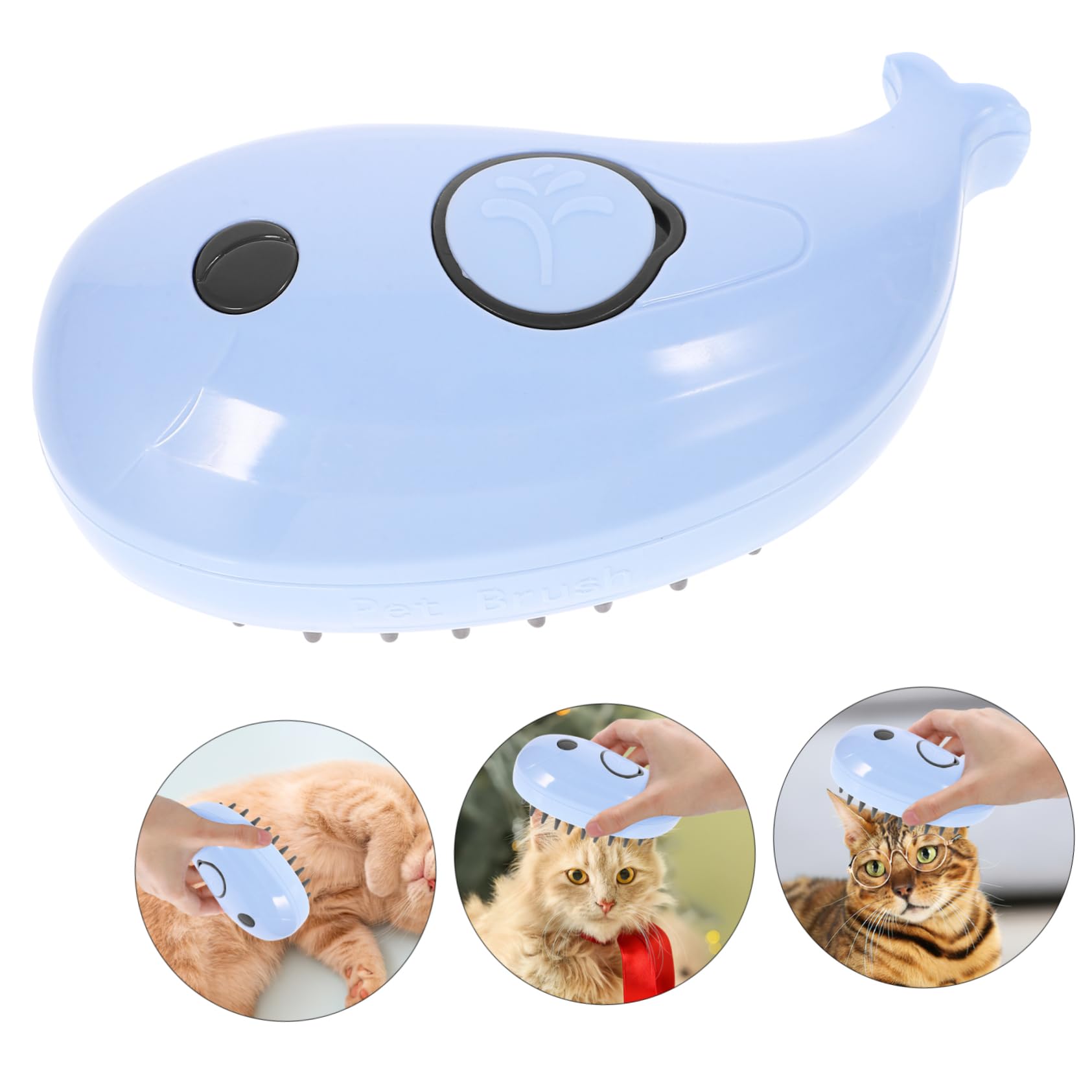 VANZACK 5piezas Cepillo De Vapor Autolimpiante Para Gatos Masaje Cepillo Multifuncional Para Eliminar Pelo Enredado y Bañar